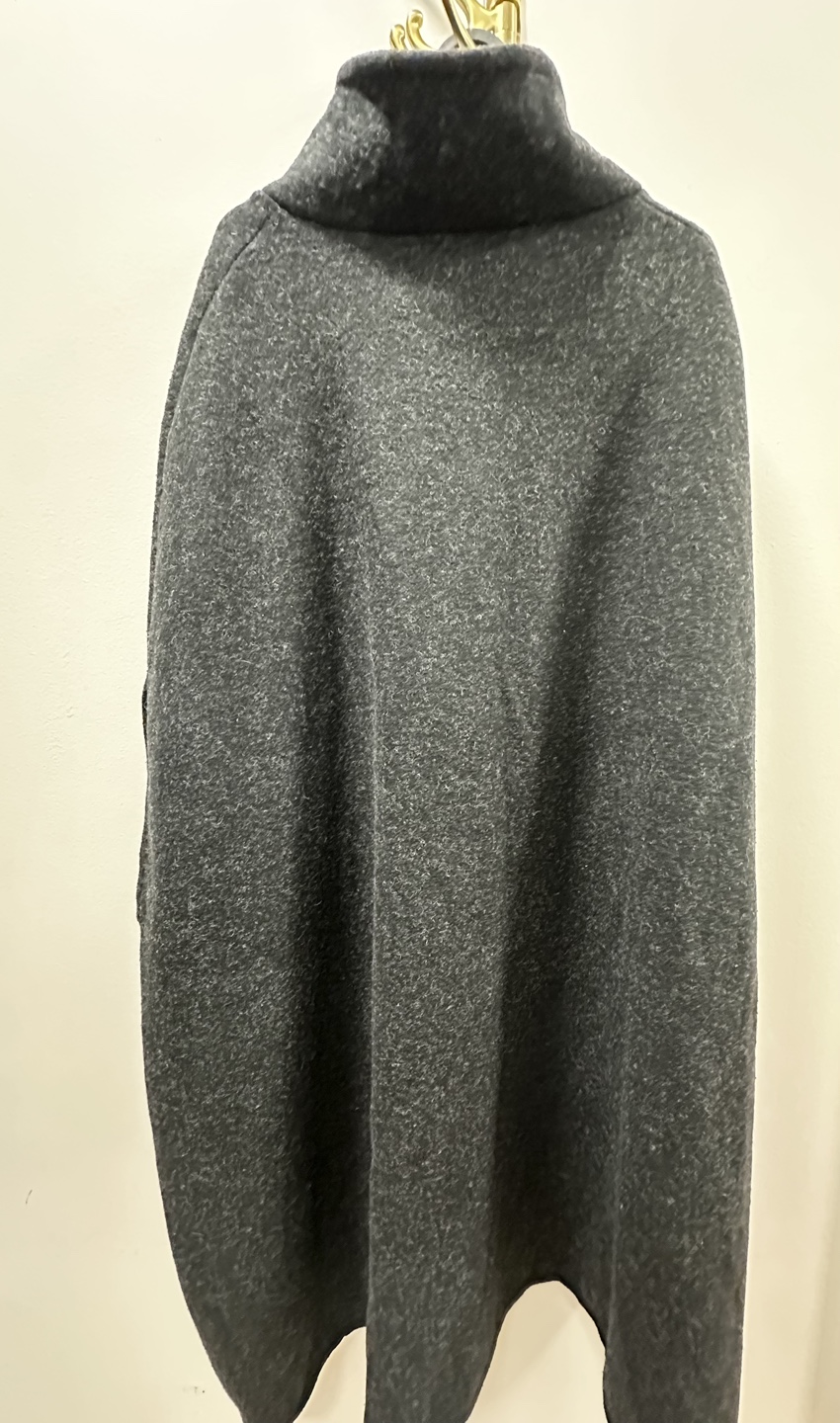 Women's Dark Grey Wool Blend Cape - photo 2