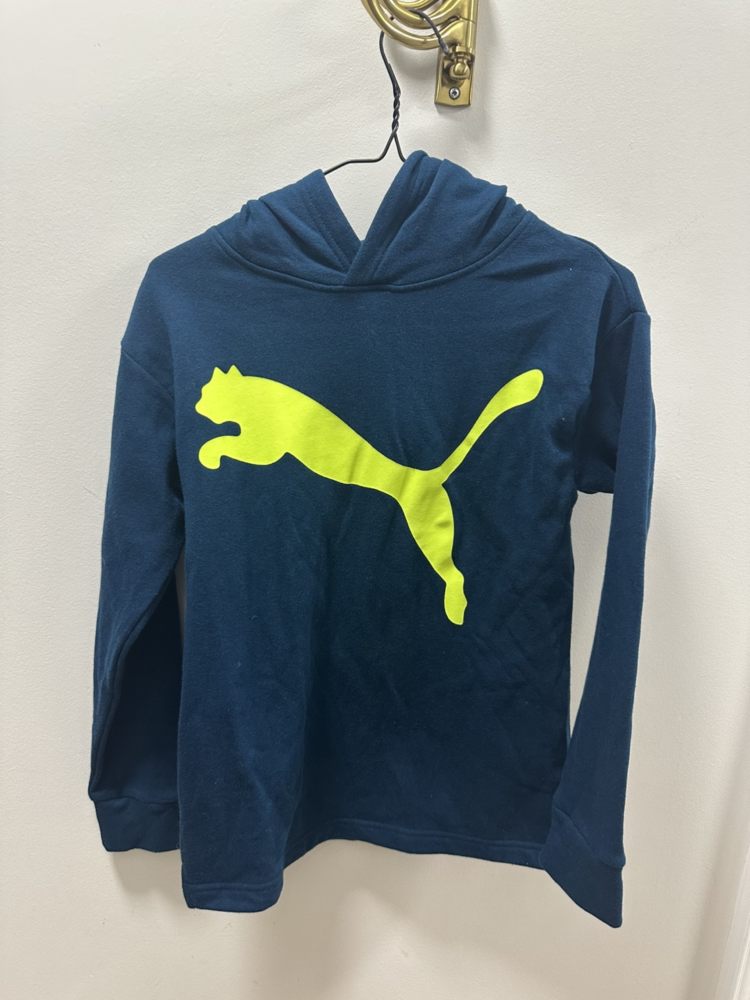 Puma Hoodie, Teal/Neon Yellow