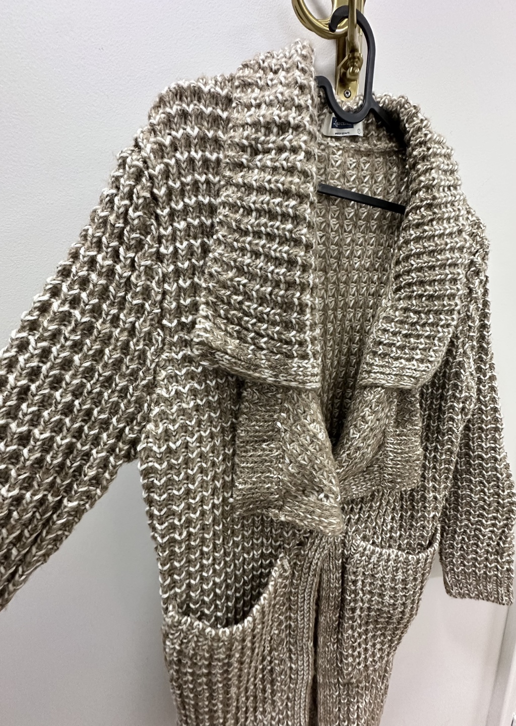 Women's Beige Knit Cardigan Sweater - photo 2