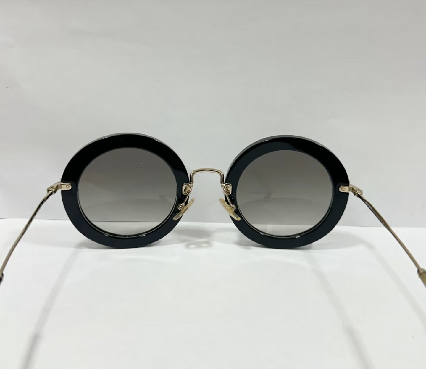 Miumiu Black Round Sunglasses with Crystal Detail - photo 4