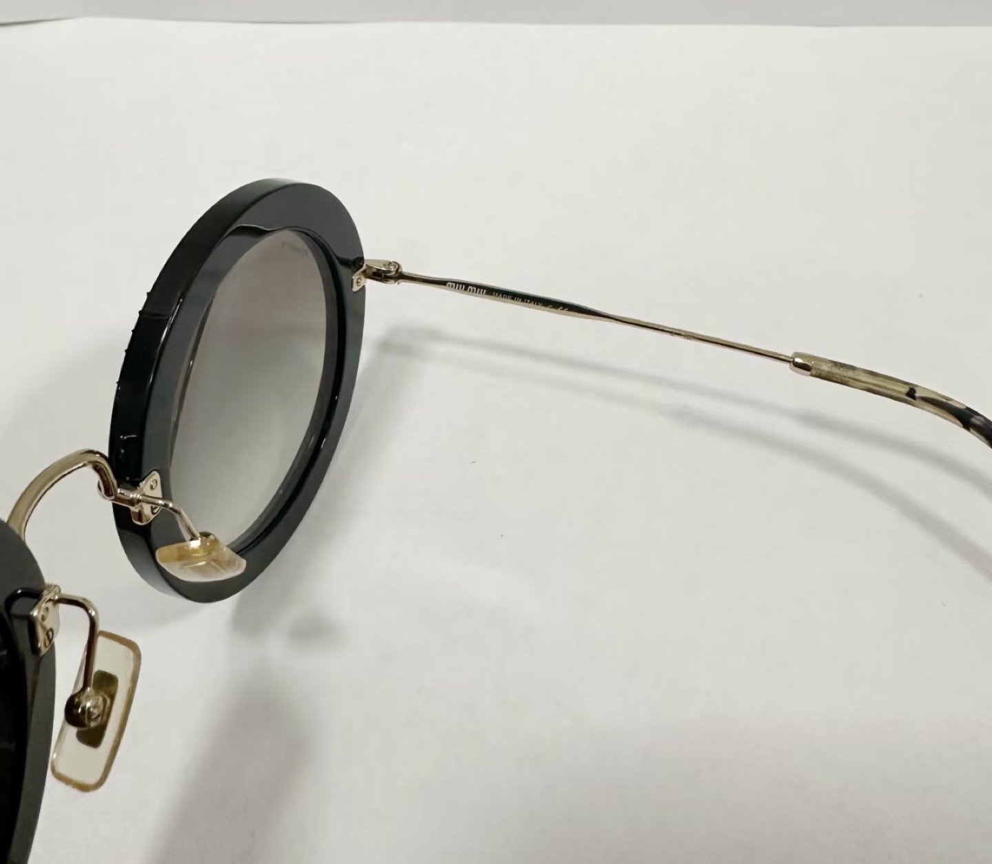 Miumiu Black Round Sunglasses with Crystal Detail - photo 5