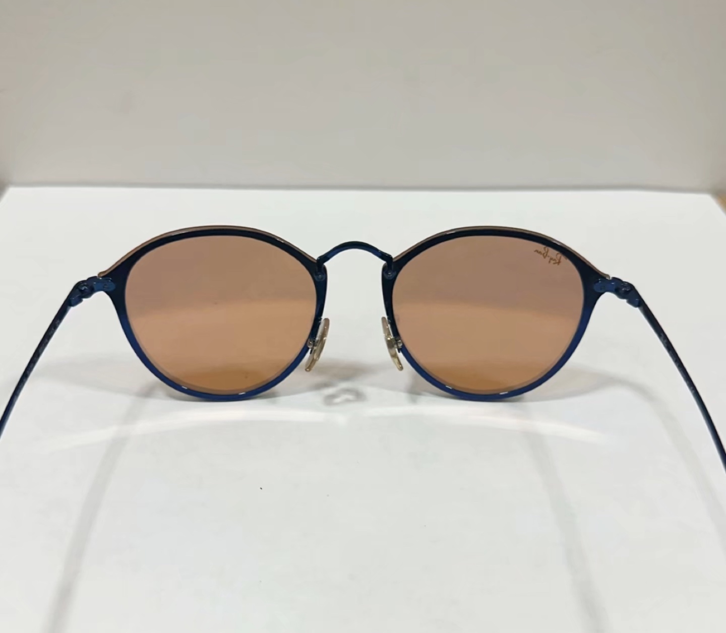 Ray-Ban Round Sunglasses - Blue Frame, Gradient Lenses - photo 3