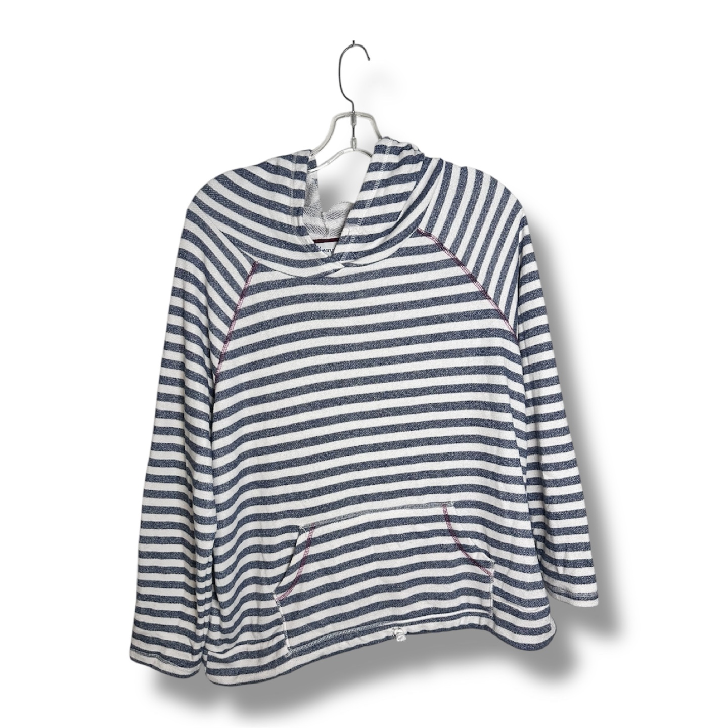 Blue Crush Plus 3XL women’s Striped Hoodie  - navy and white