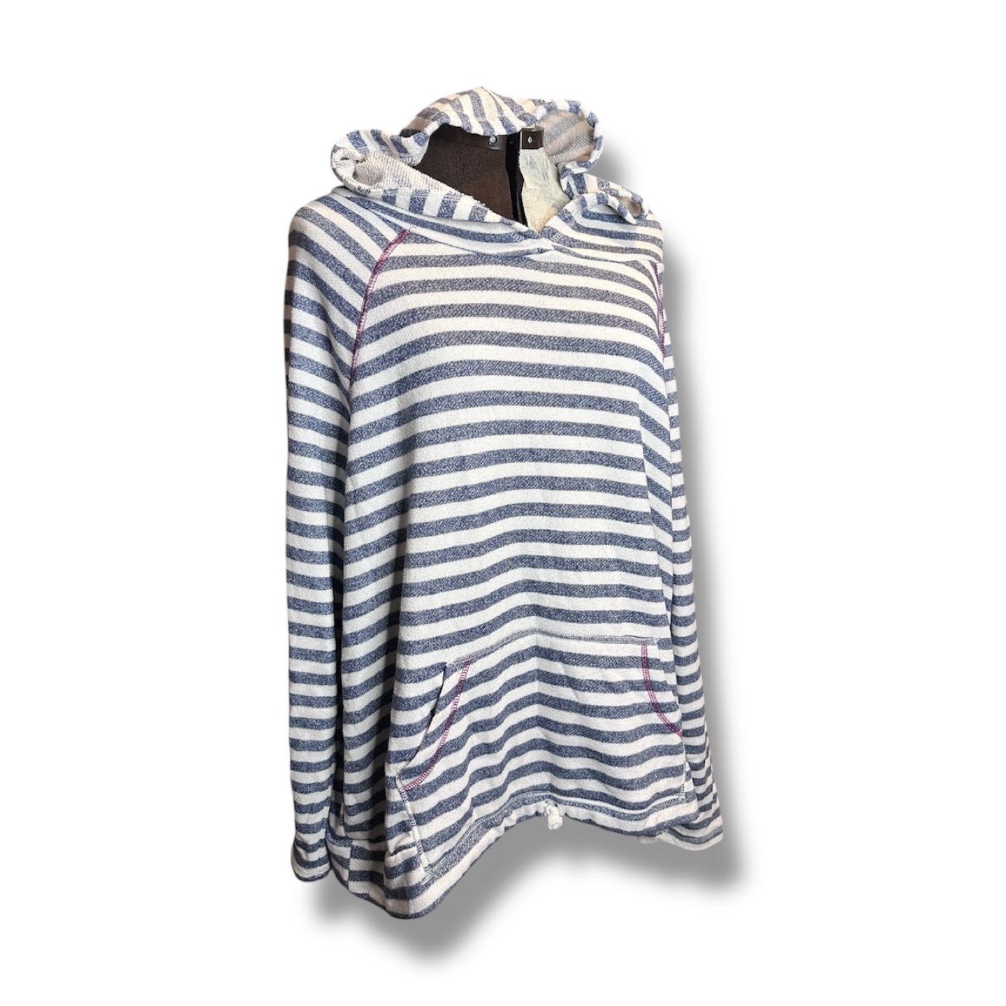 Blue Crush Plus 3XL women’s Striped Hoodie  - navy and white - photo 5