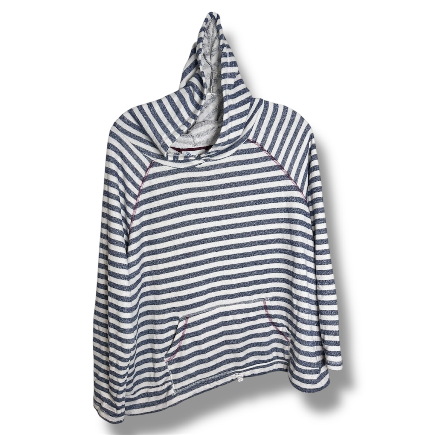 Blue Crush Plus 3XL women’s Striped Hoodie  - navy and white - photo 3