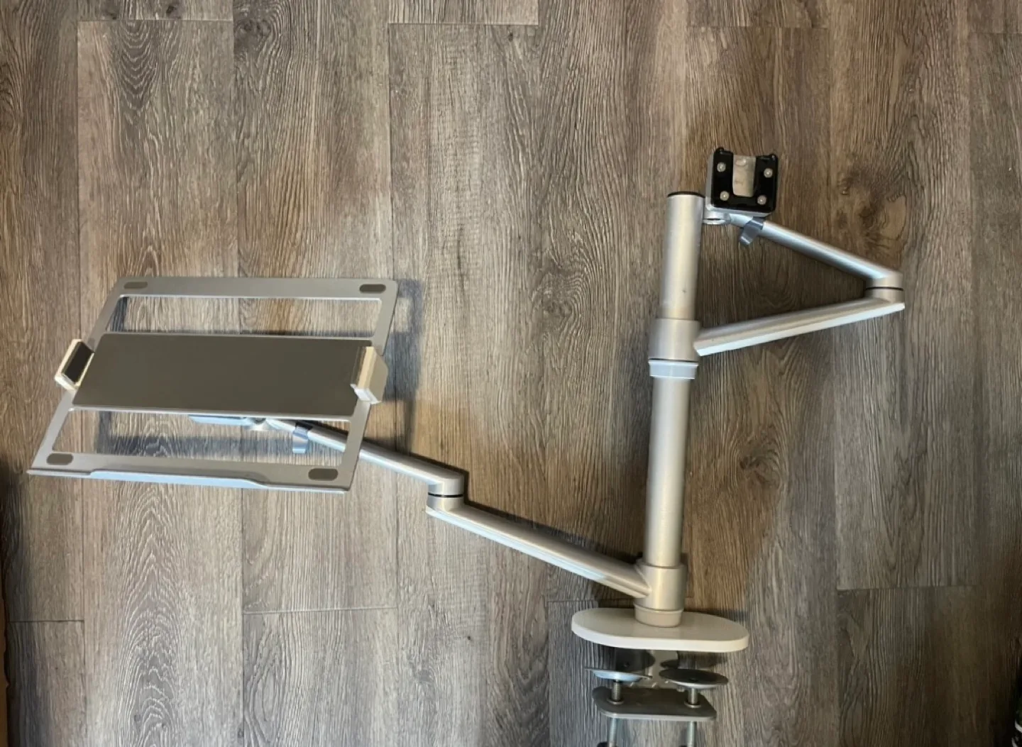 Dual Monitor and Laptop Desk Mount - Silver $86->$35 image indicator(3)