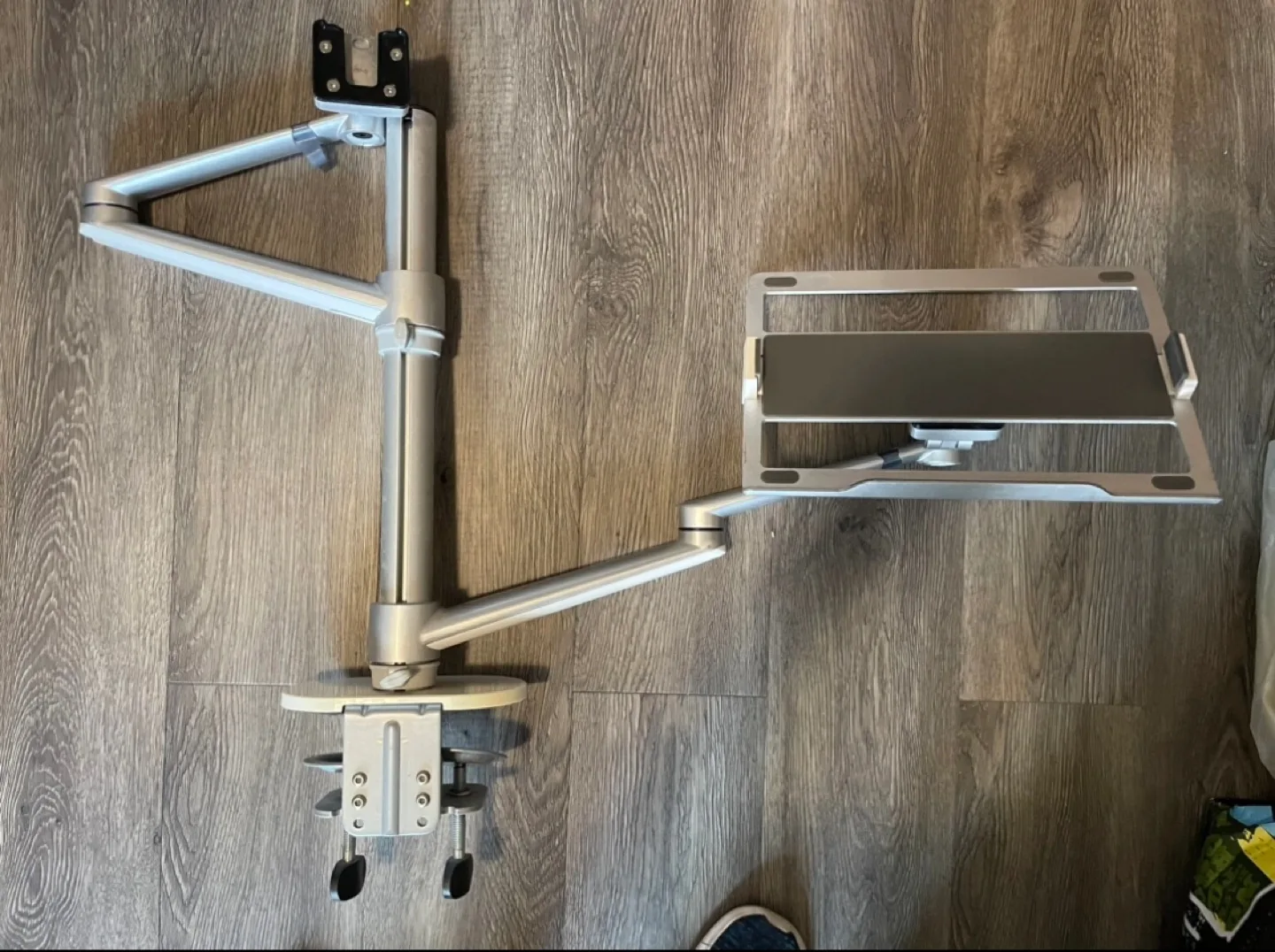 Dual Monitor and Laptop Desk Mount - Silver $86->$35 image indicator(2)