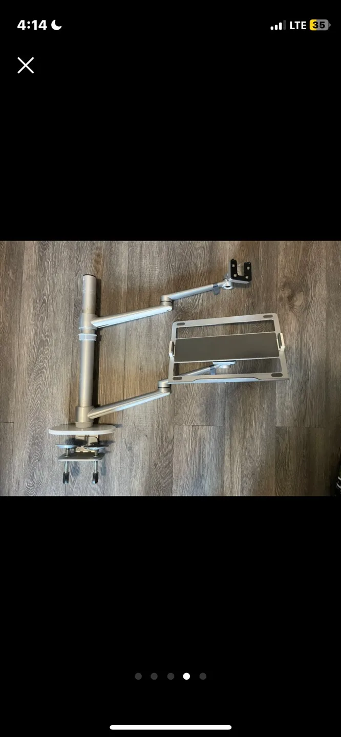 Dual Monitor and Laptop Desk Mount - Silver $86->$35 image indicator(5)