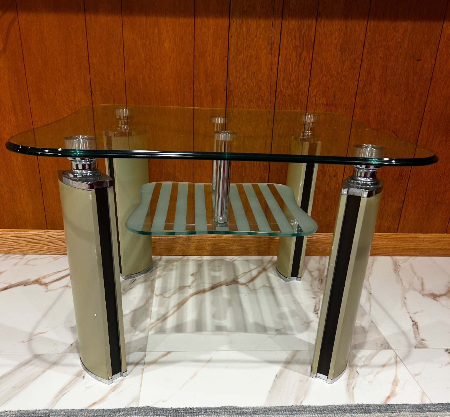 Glass & Metal Coffee Table - photo 2