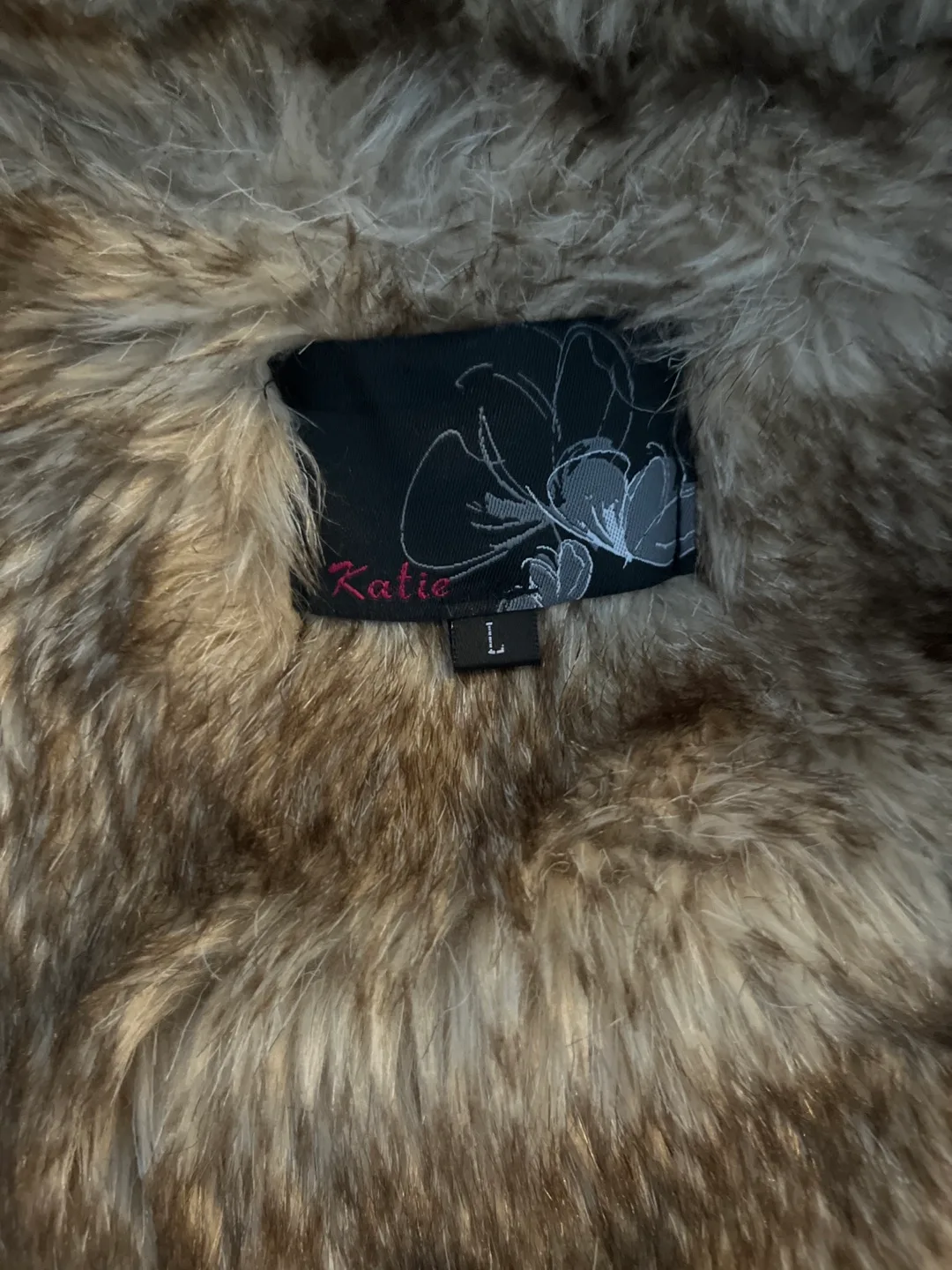 Katie Gray Hooded Faux Fur Jacket - Size L image indicator(2)