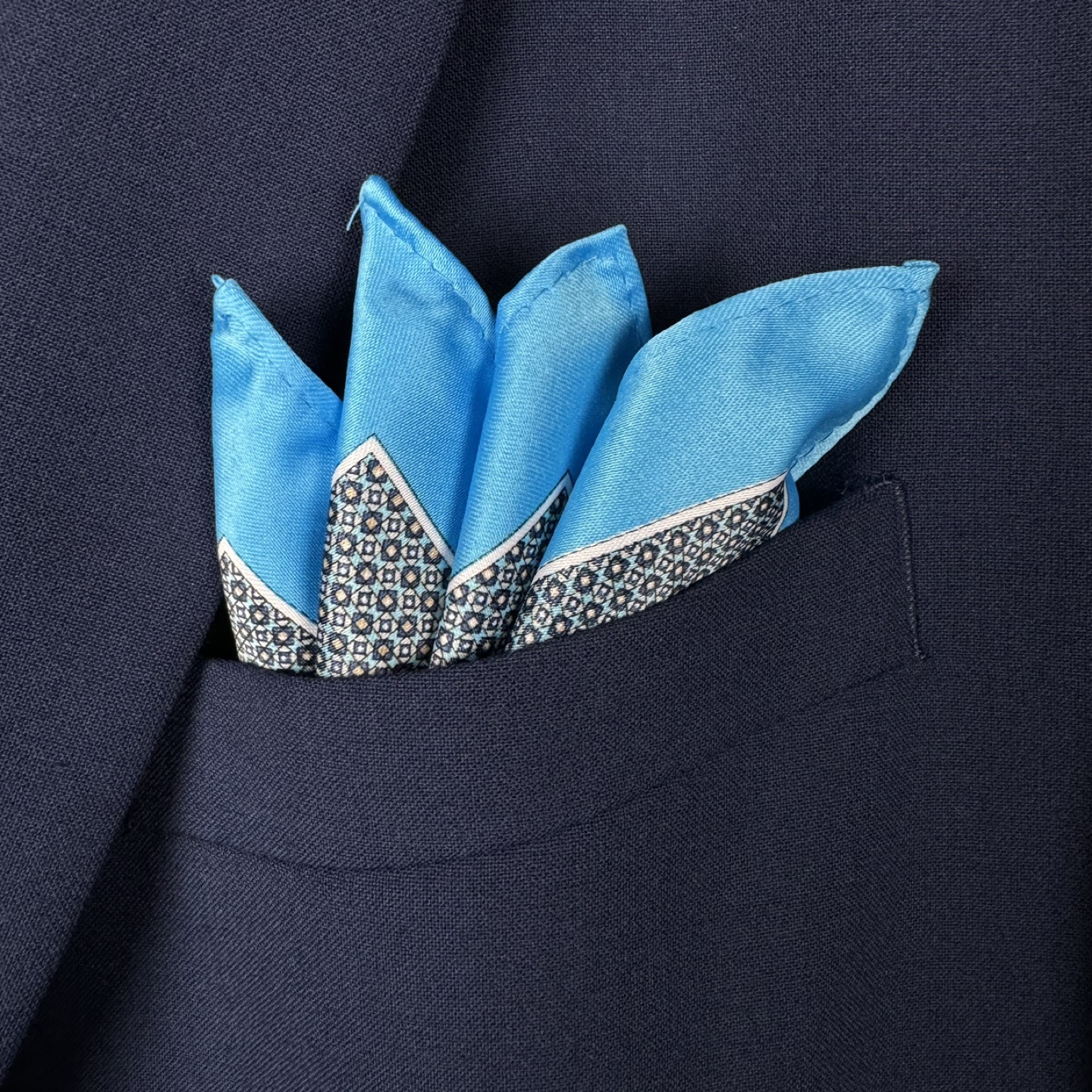 NEW Men’s Pocket Square Handkerchief 13.5 x 13.5 Blue - photo 4