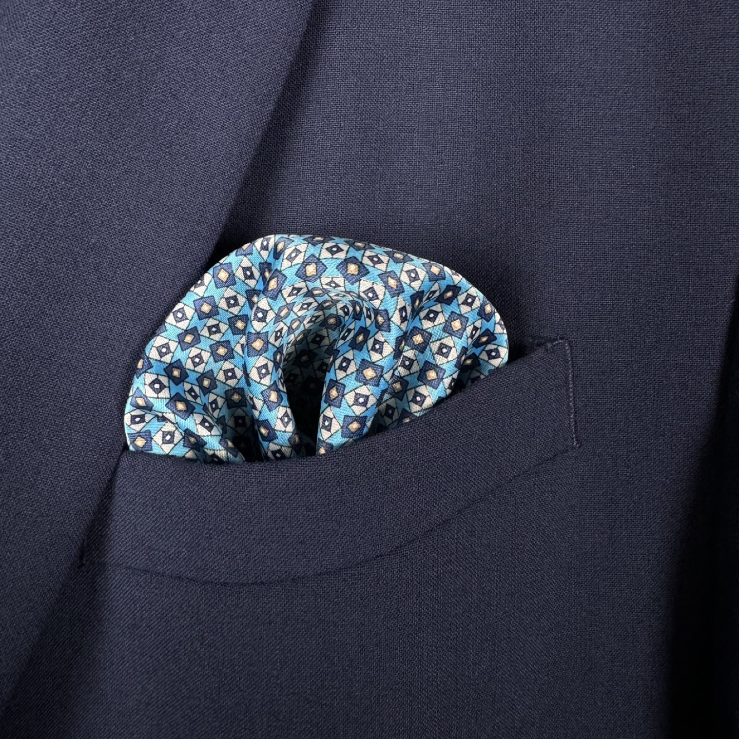 NEW Men’s Pocket Square Handkerchief 13.5 x 13.5 Blue - photo 5