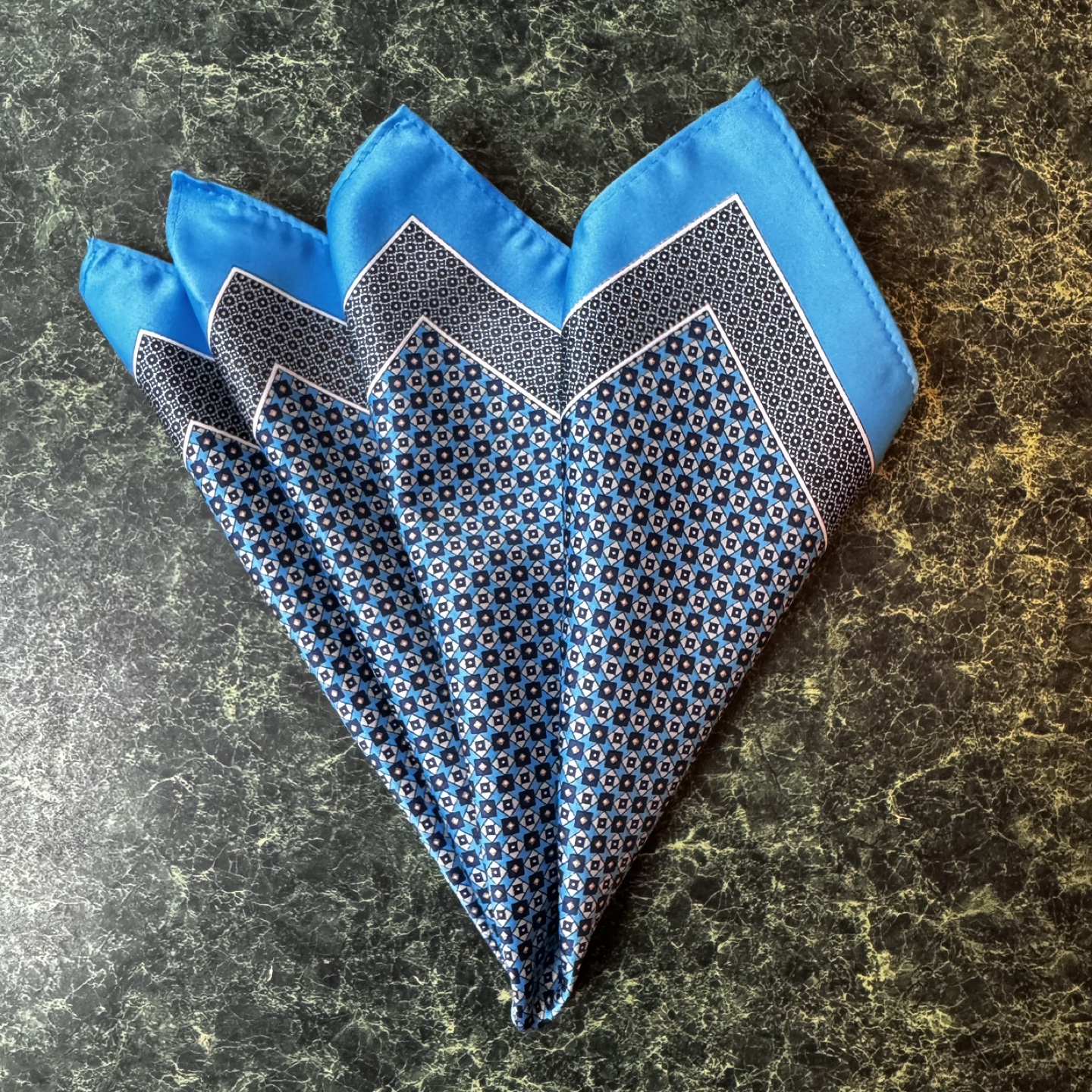 NEW Men’s Pocket Square Handkerchief 13.5 x 13.5 Blue - photo 3