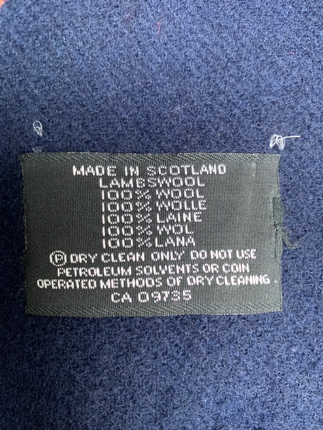 Mulberry 100% Lambswool Navy Blue Scarf image indicator(3)