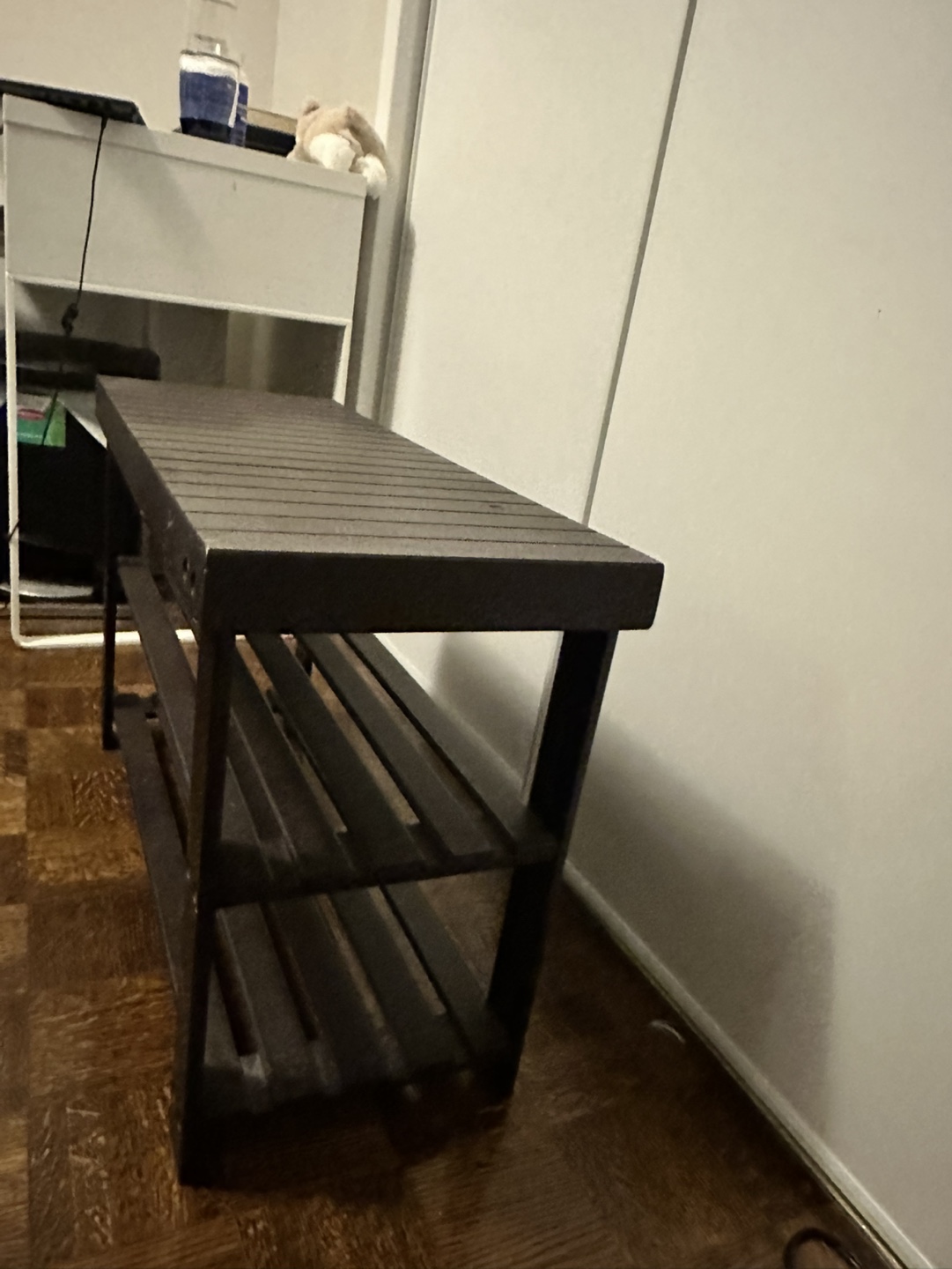 Dark Brown Shoe Rack Bench