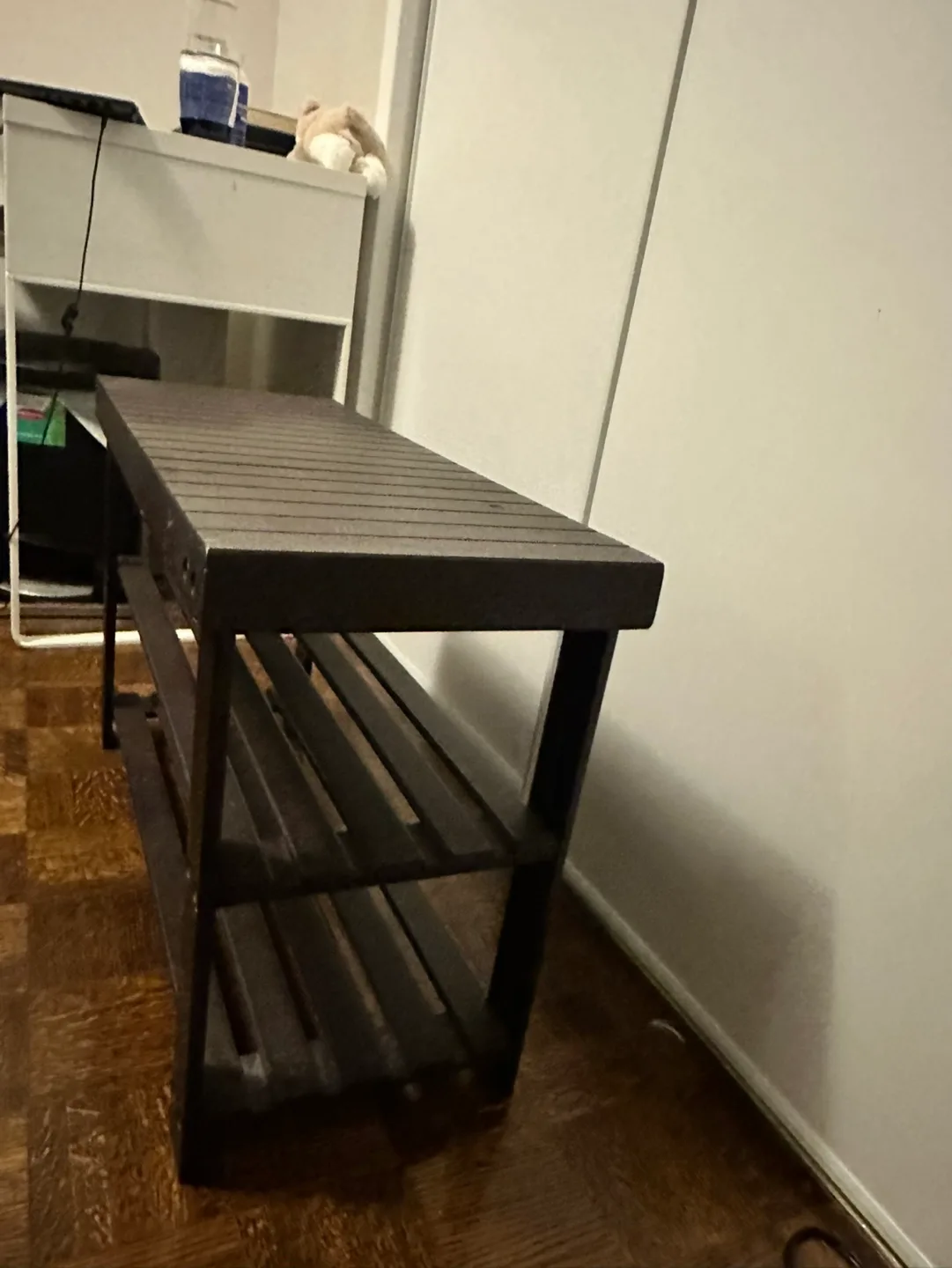Dark Brown Shoe Rack Bench thumbnail