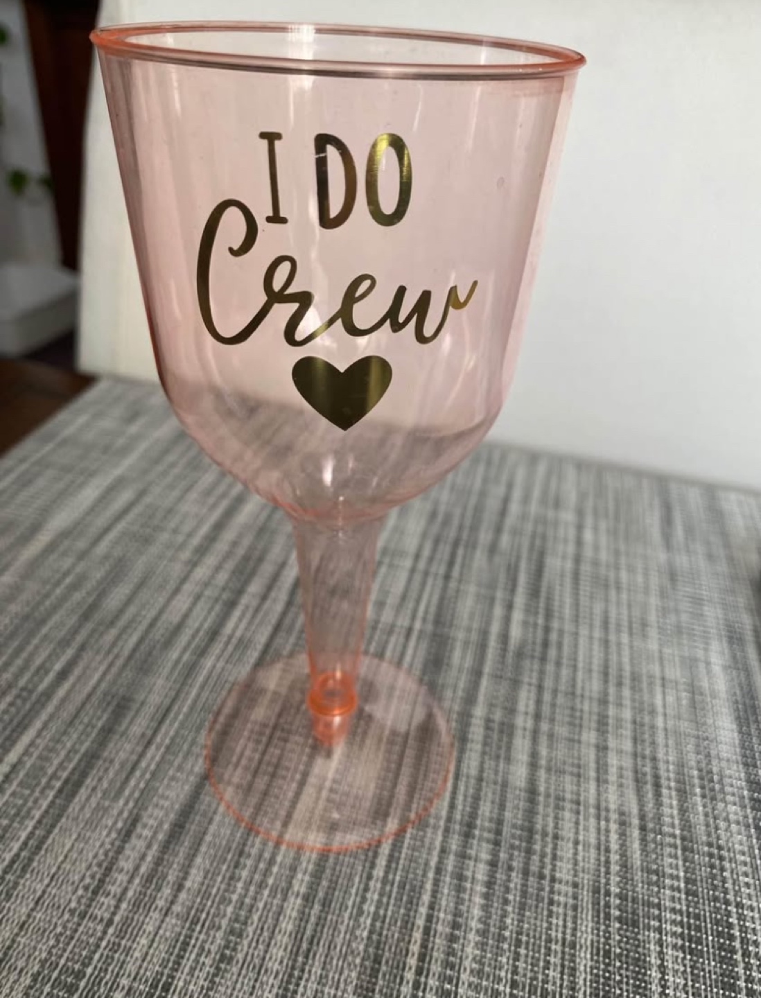 Bulk Set of 'I Do Crew' Plastic Wine Glasses