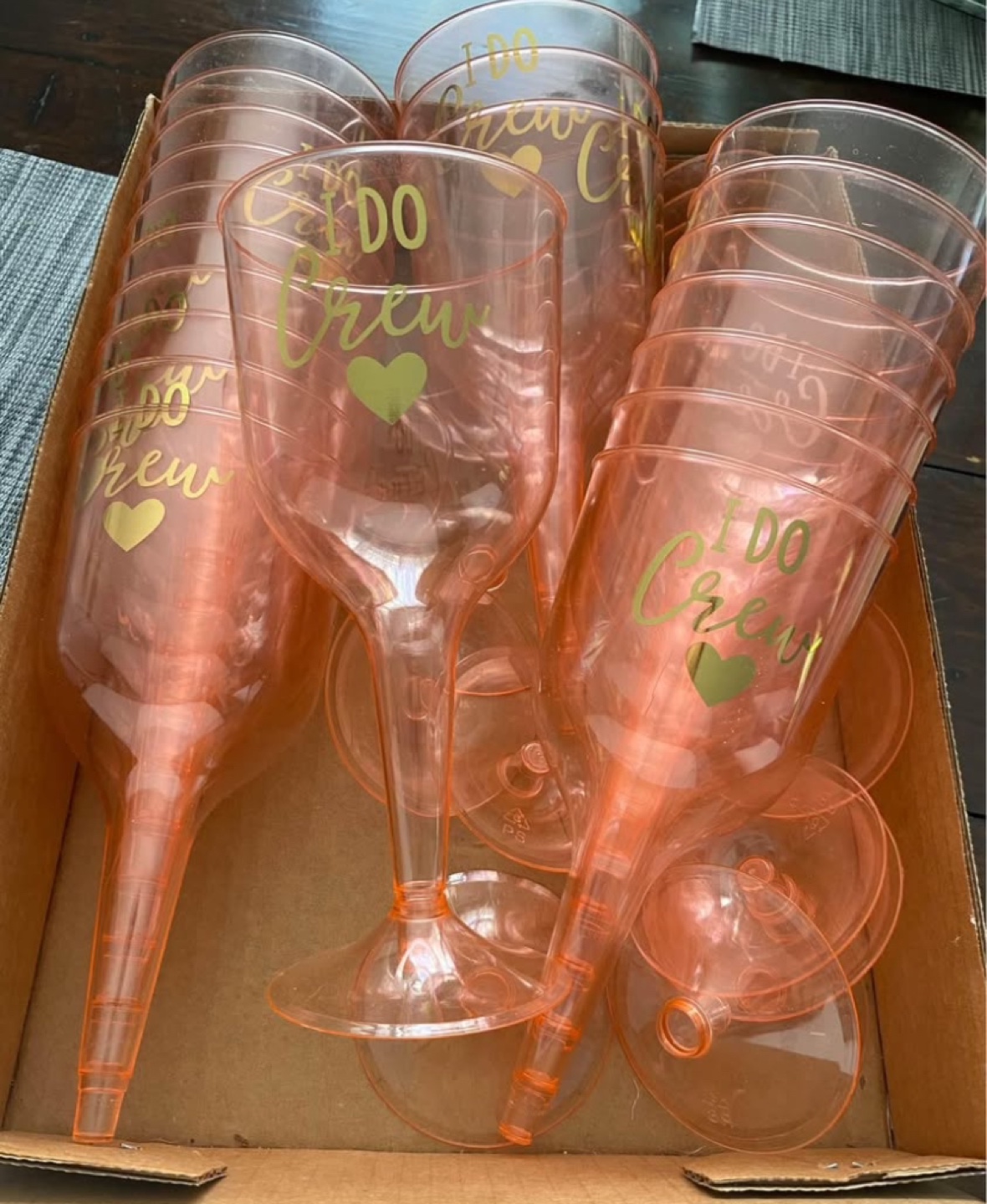 Bulk Set of 'I Do Crew' Plastic Wine Glasses - photo 2