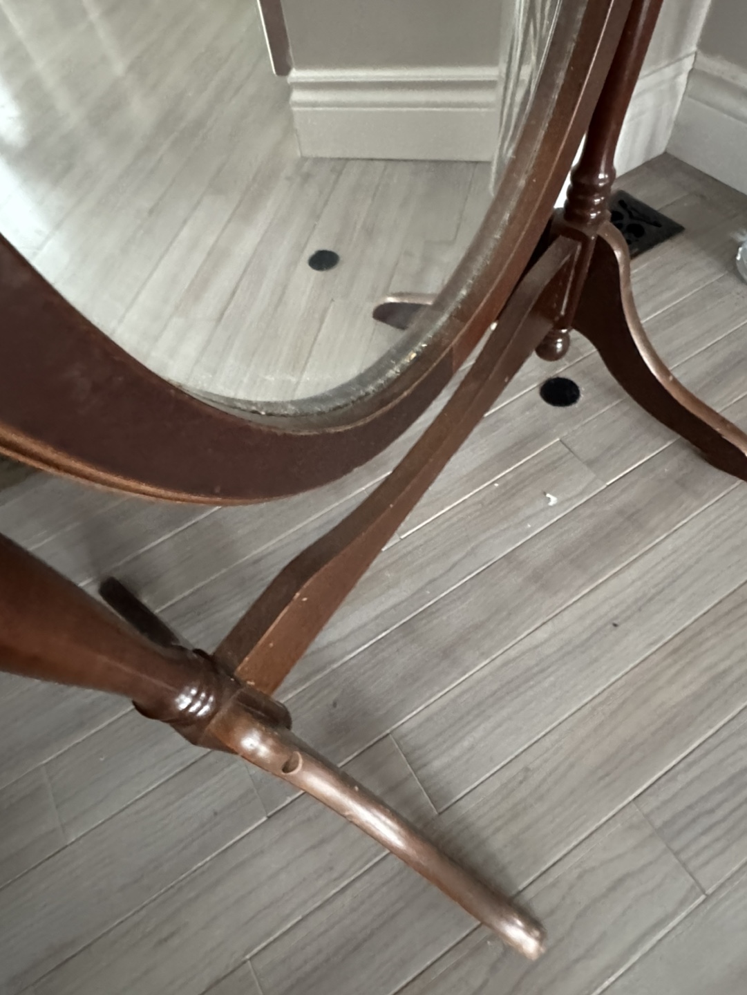 Vintage Wooden Full-Length Cheval Mirror - photo 4