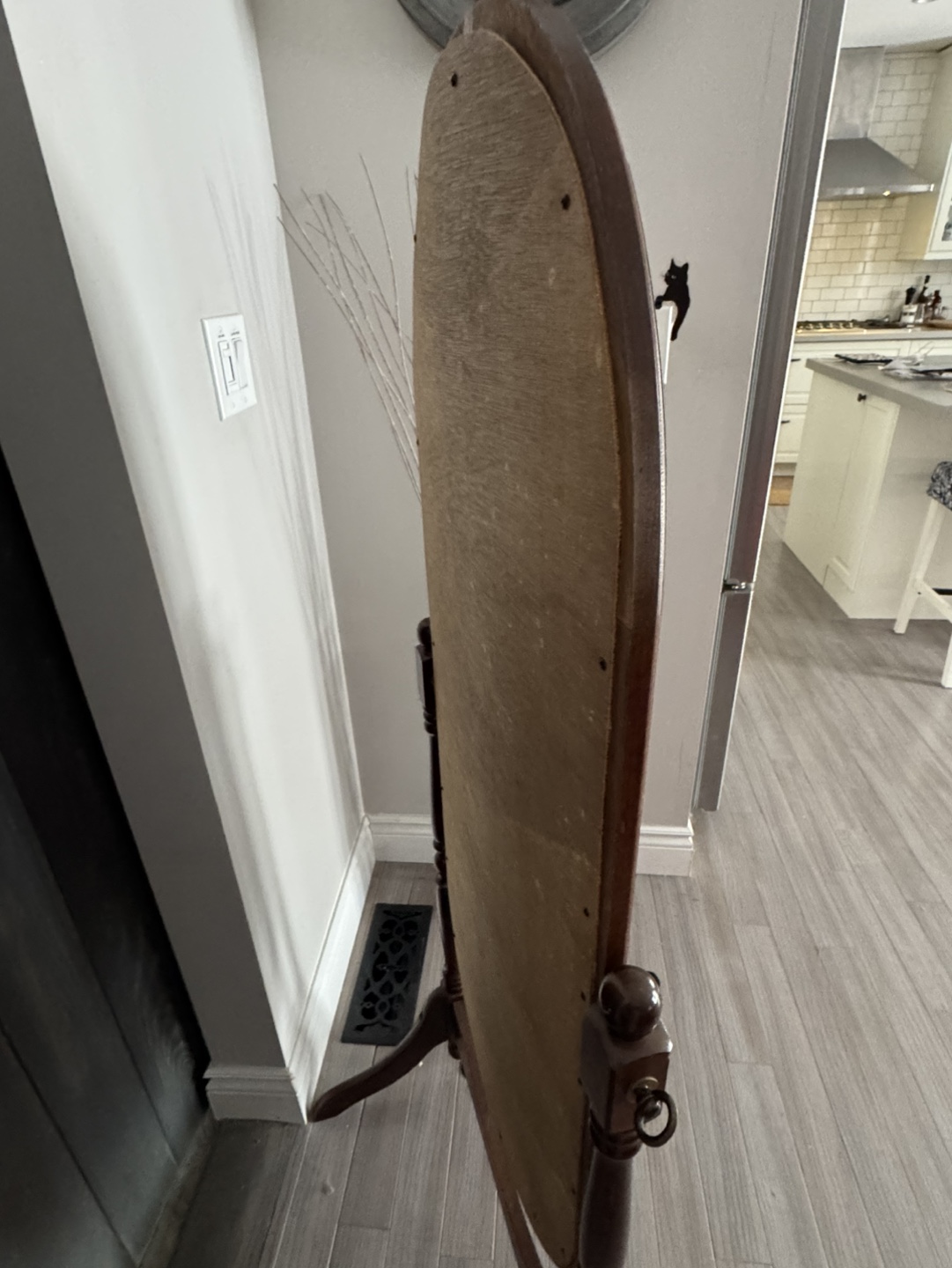 Vintage Wooden Full-Length Cheval Mirror - photo 5