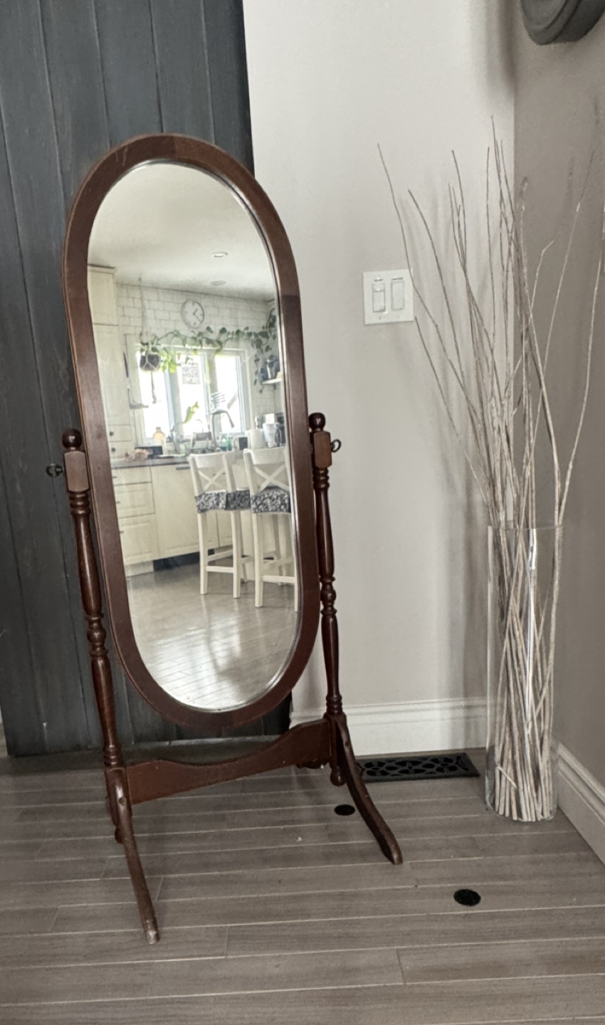 Vintage Wooden Full-Length Cheval Mirror - photo 2
