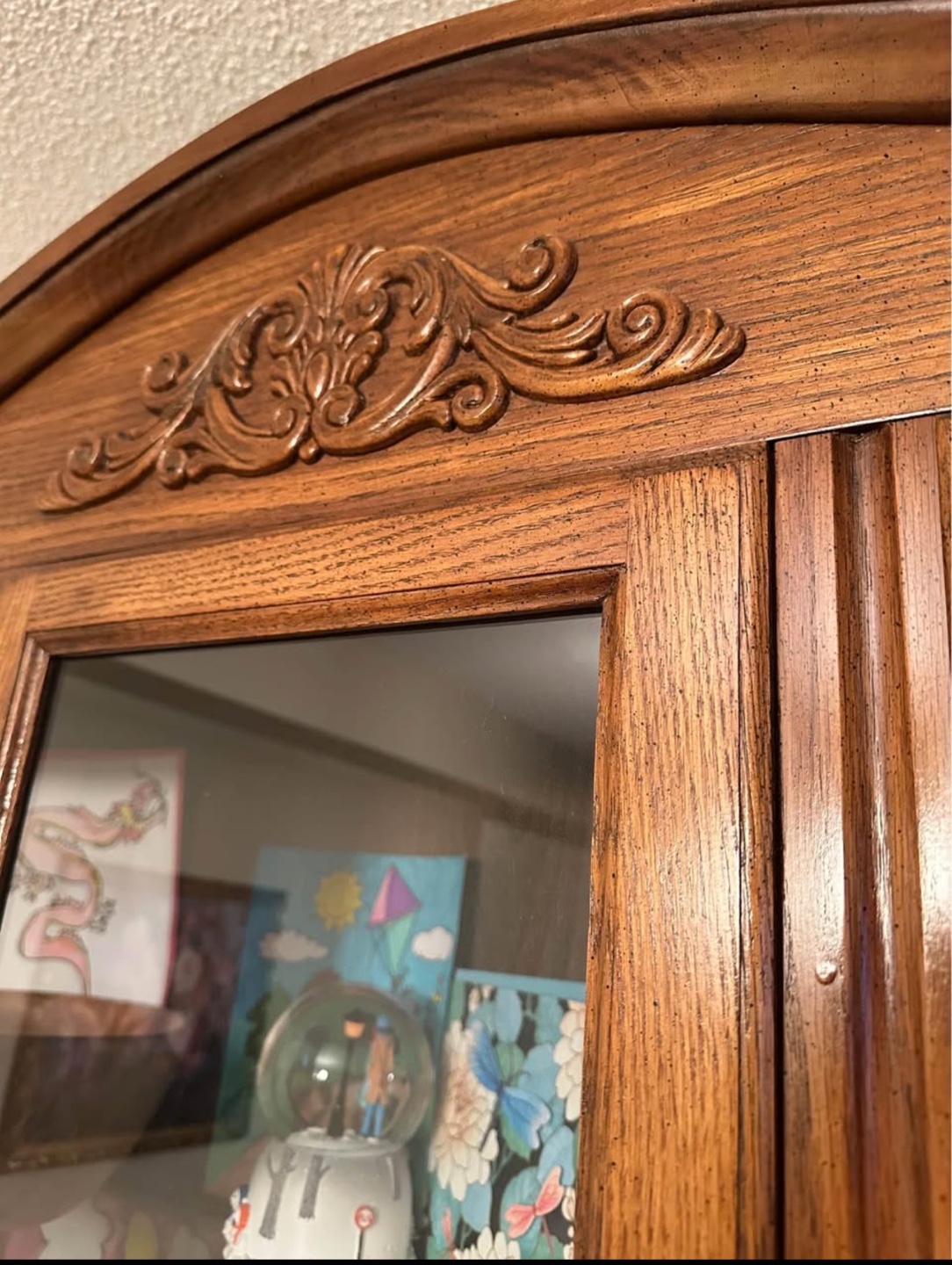 Vintage Wooden Hutch with Glass Doors - photo 3
