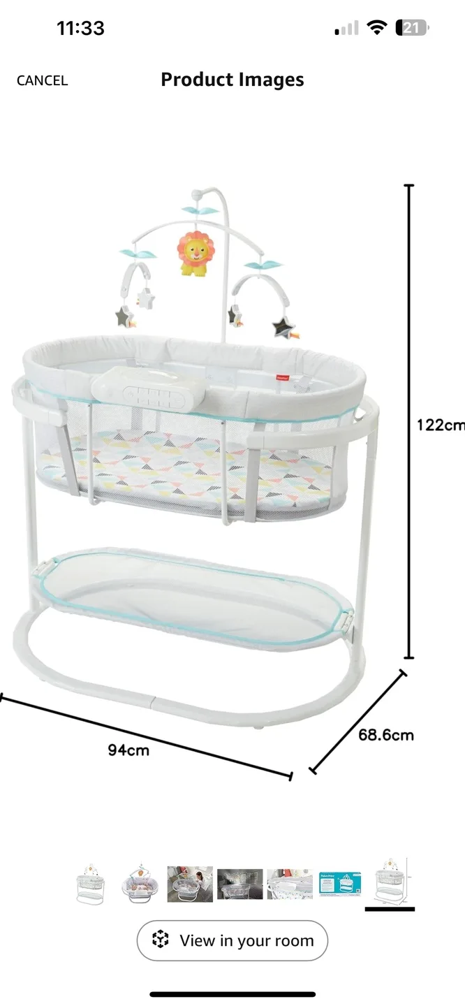 Fisher price soothing motions  Bassinet - box included image indicator(2)