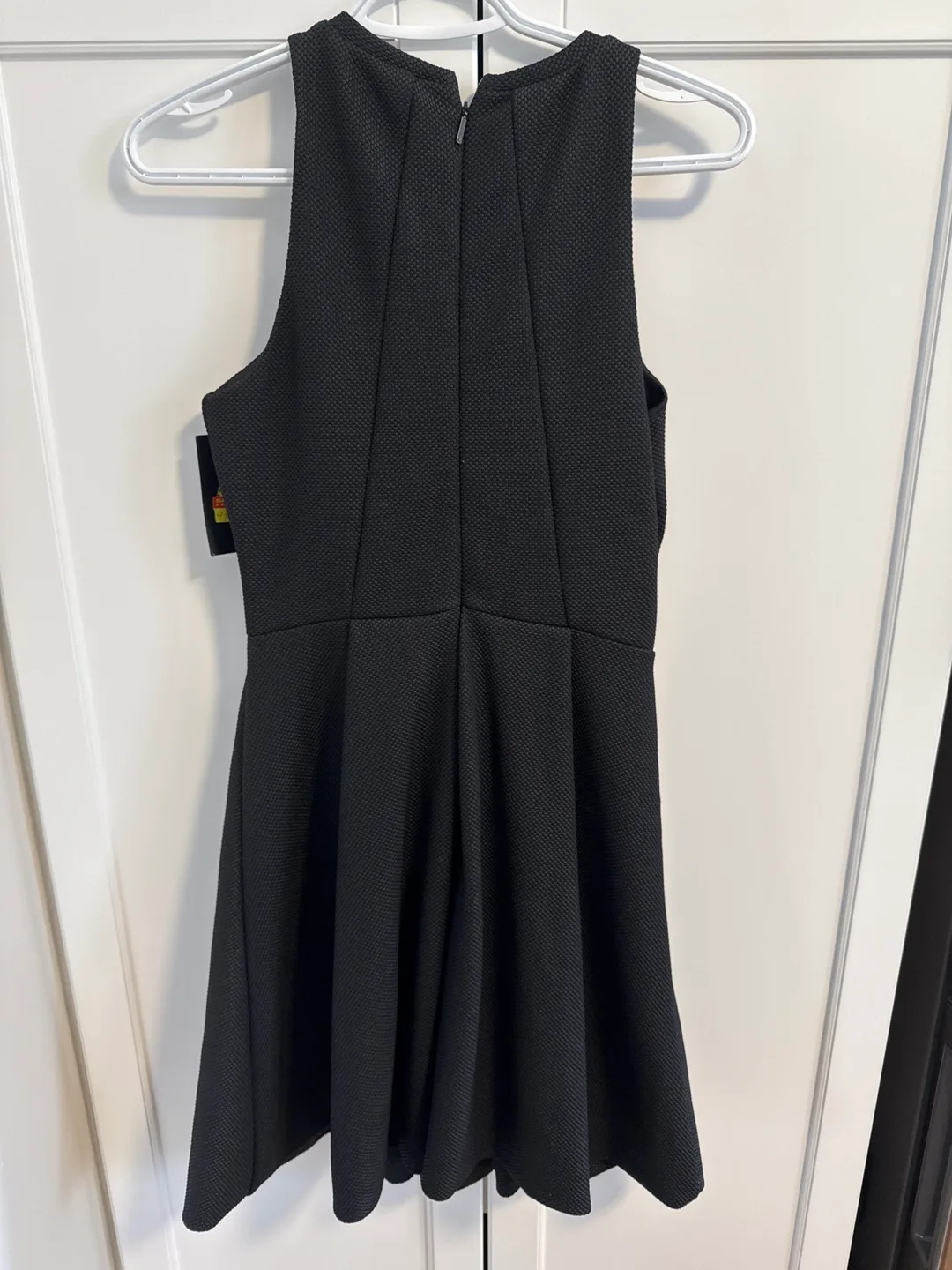 Black Halter Neck Fit and Flare Dress - Size Small image indicator(2)
