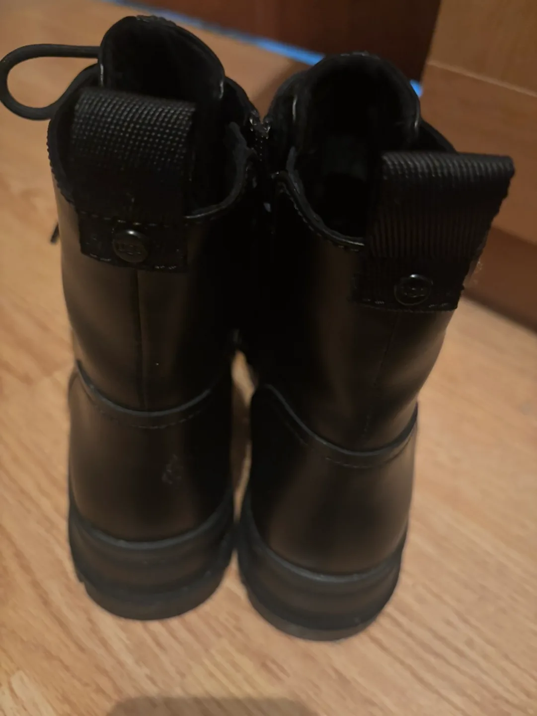 UGG Black Leather Lace-Up Platform Boots image indicator(3)