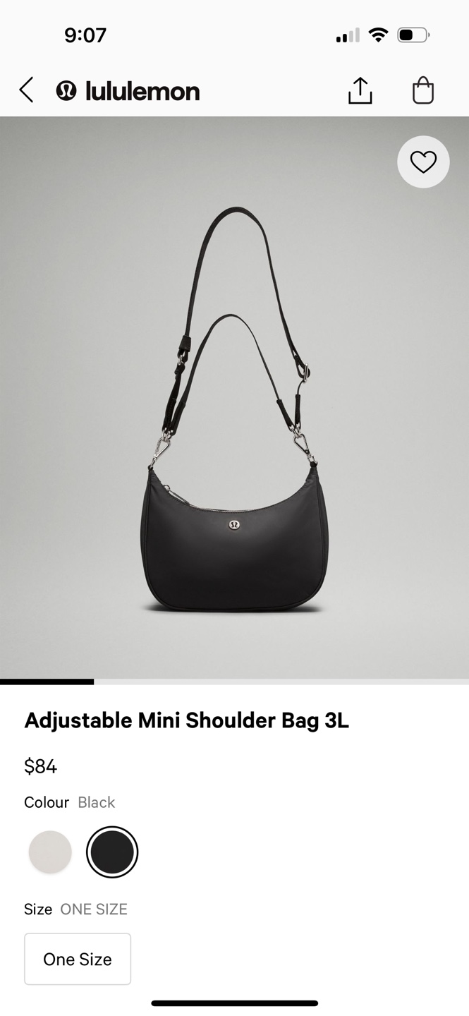 Lululemon Adjustable Mini Shoulder Bag 3L - Black