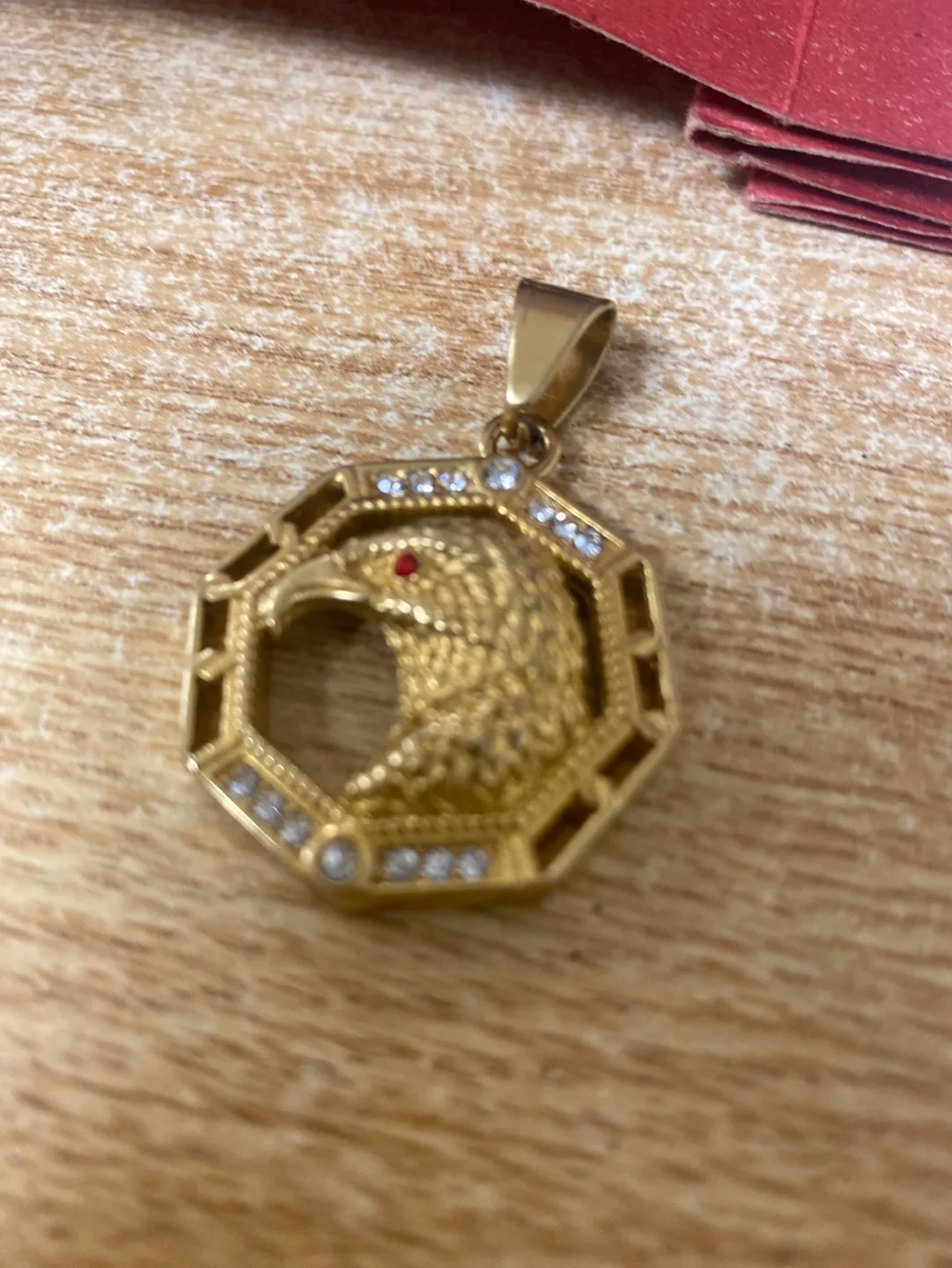 Gold Eagle Pendant with Cubic Zirconia image indicator(2)