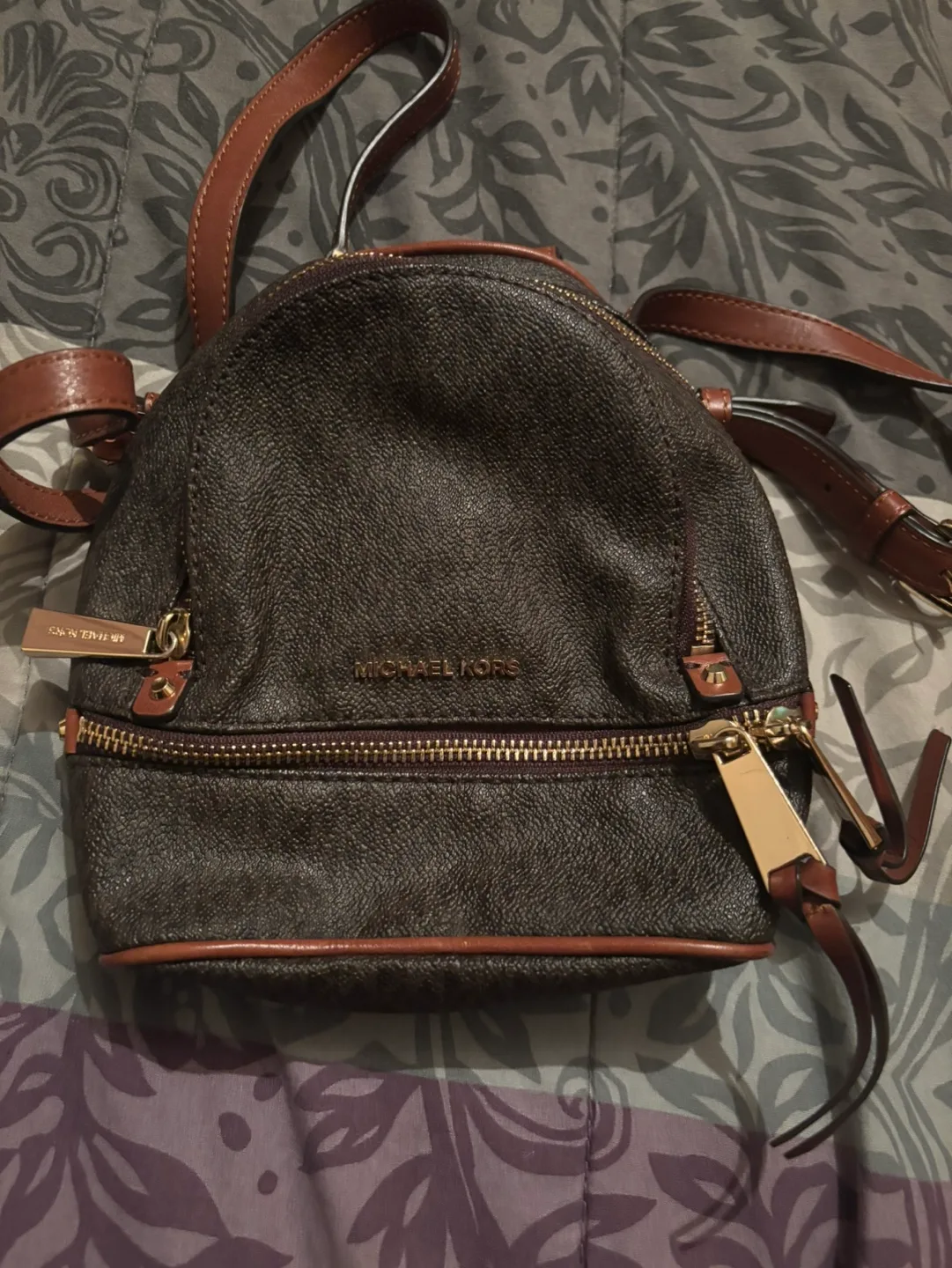 Michael Kors Mini Backpack Brown Signature thumbnail