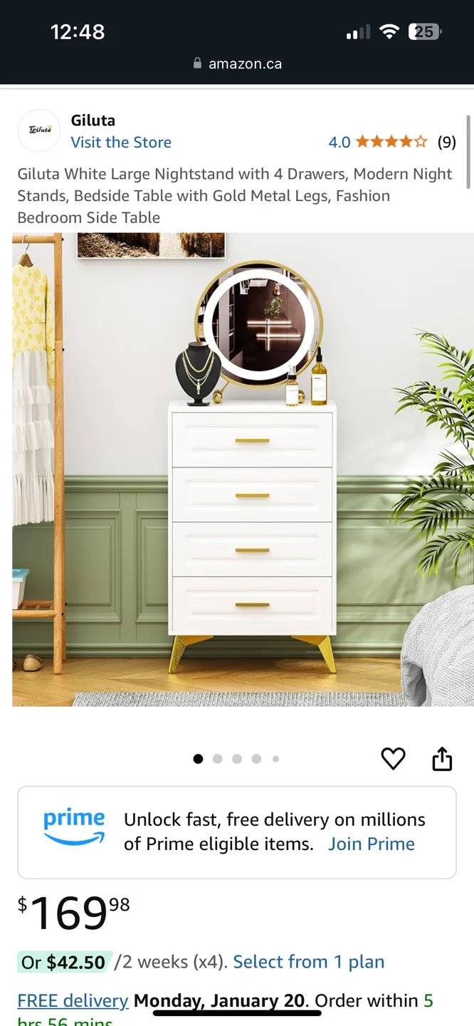 Nightstand with Four Drawers thumbnail