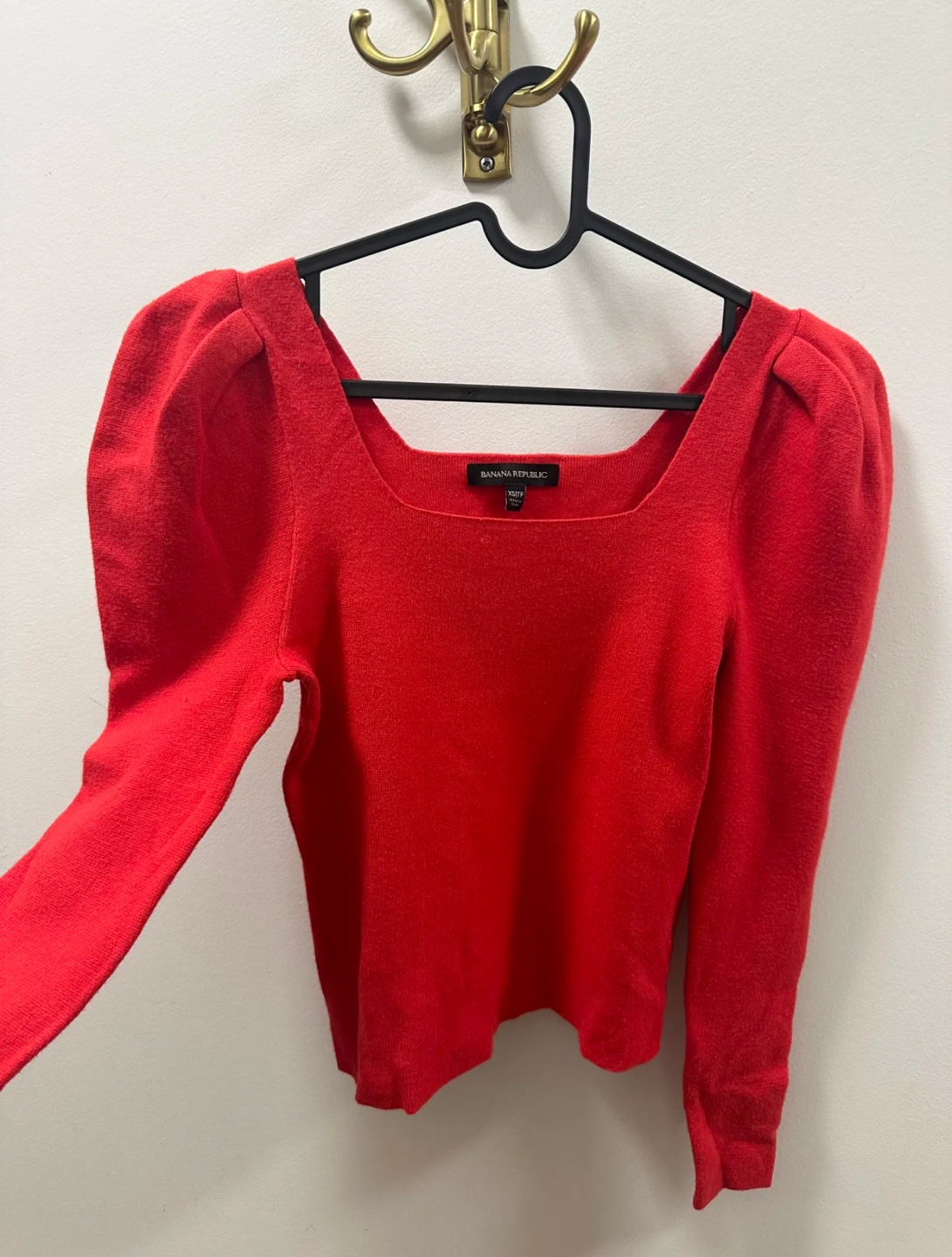 Banana Republic Red Puff-Sleeve Sweater