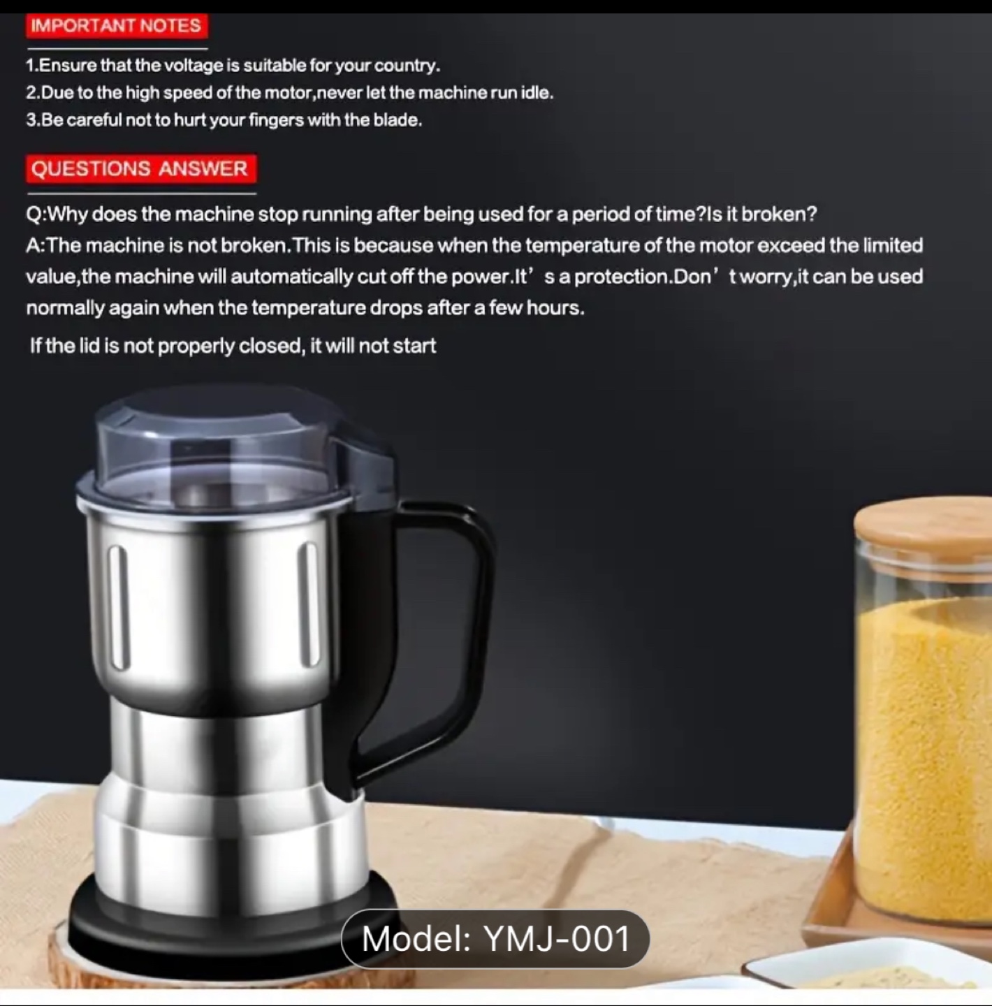 BNIB Electric Spice and Coffee Grinder - YMJ-001 Model - photo 5