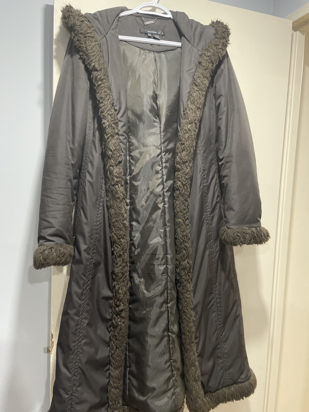 Zara Woman's Long Dark Grey Winter Coat