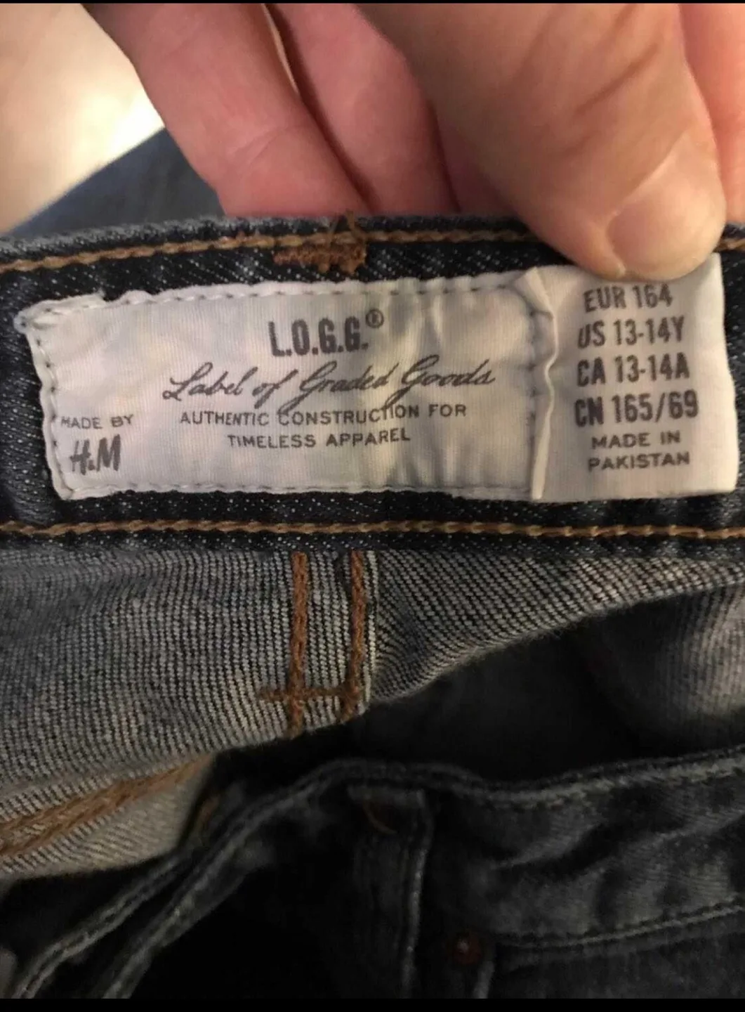 H&M girls 13/14Y straight leg jeans - blue medium wash denim image indicator(3)