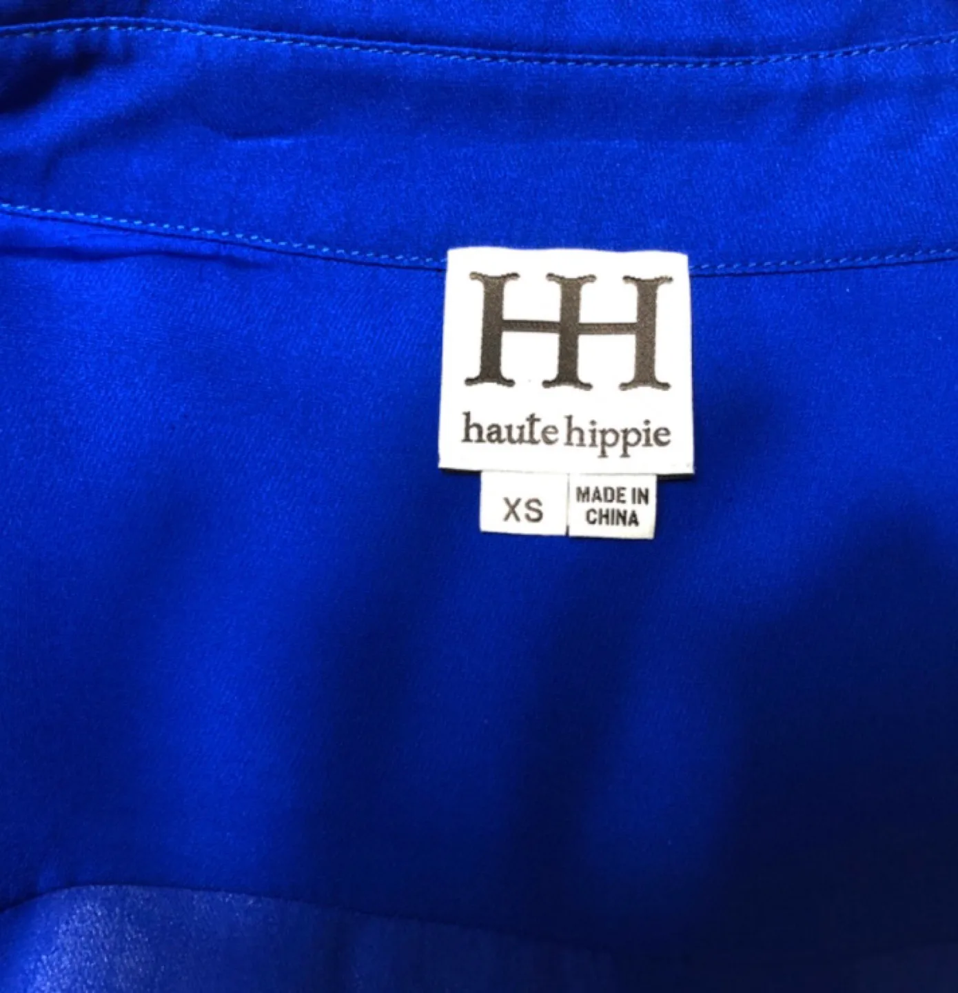 Haute Hippie Royal Blue Silk Blouse XS image indicator(5)