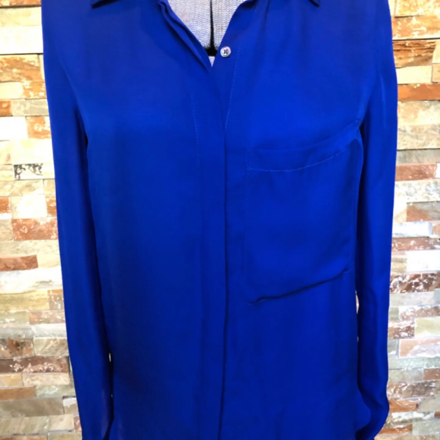 Haute Hippie Royal Blue Silk Blouse XS image indicator(2)