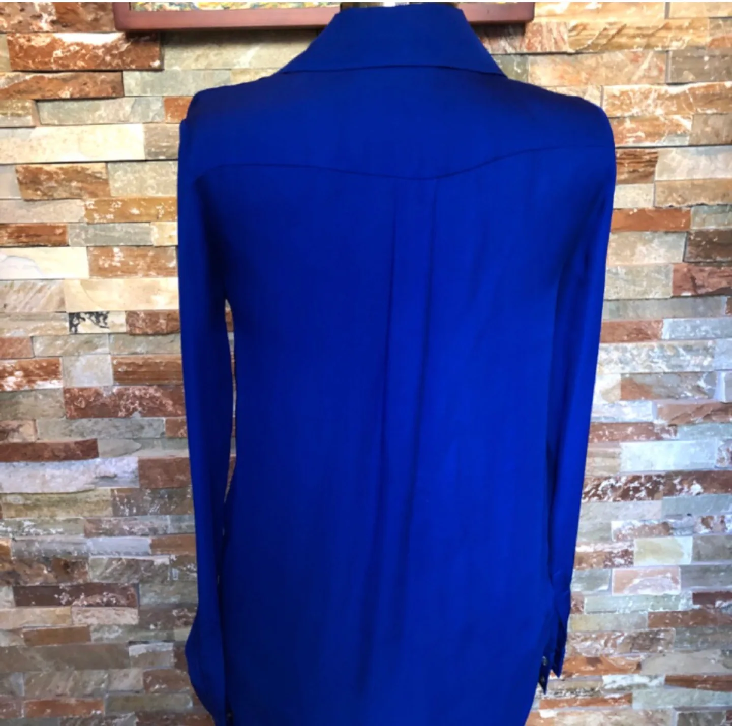 Haute Hippie Royal Blue Silk Blouse XS image indicator(3)