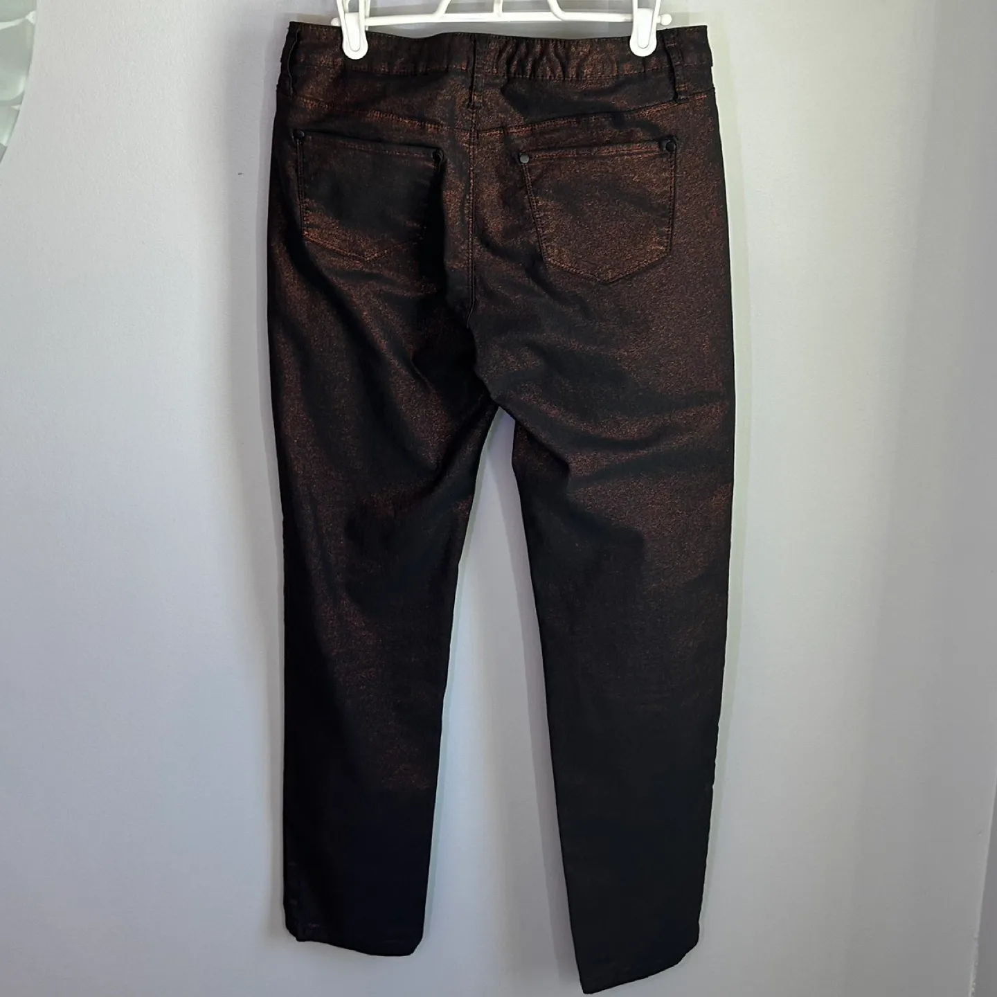 Rock and Shine Red Metallic Sparkle Pants Size 28 Petite image indicator(3)