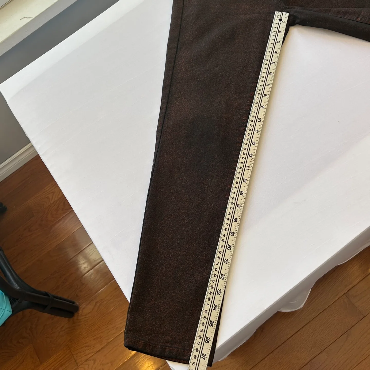 Rock and Shine Red Metallic Sparkle Pants Size 28 Petite image indicator(9)