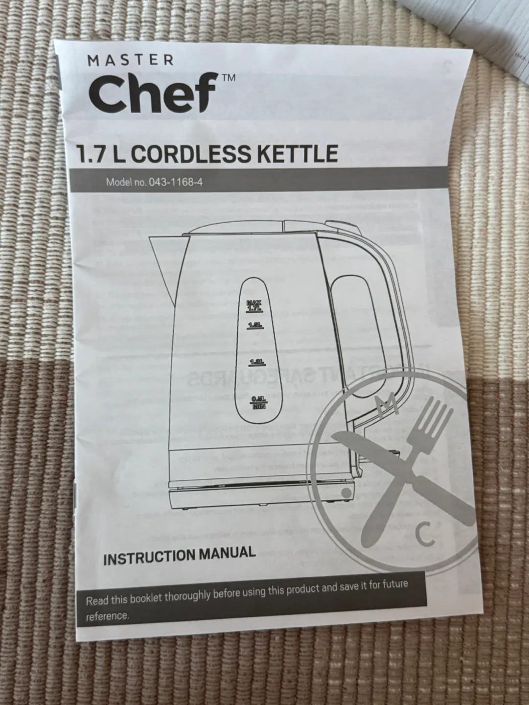Master Chef 1.7L Cordless Kettle - Black image indicator(5)