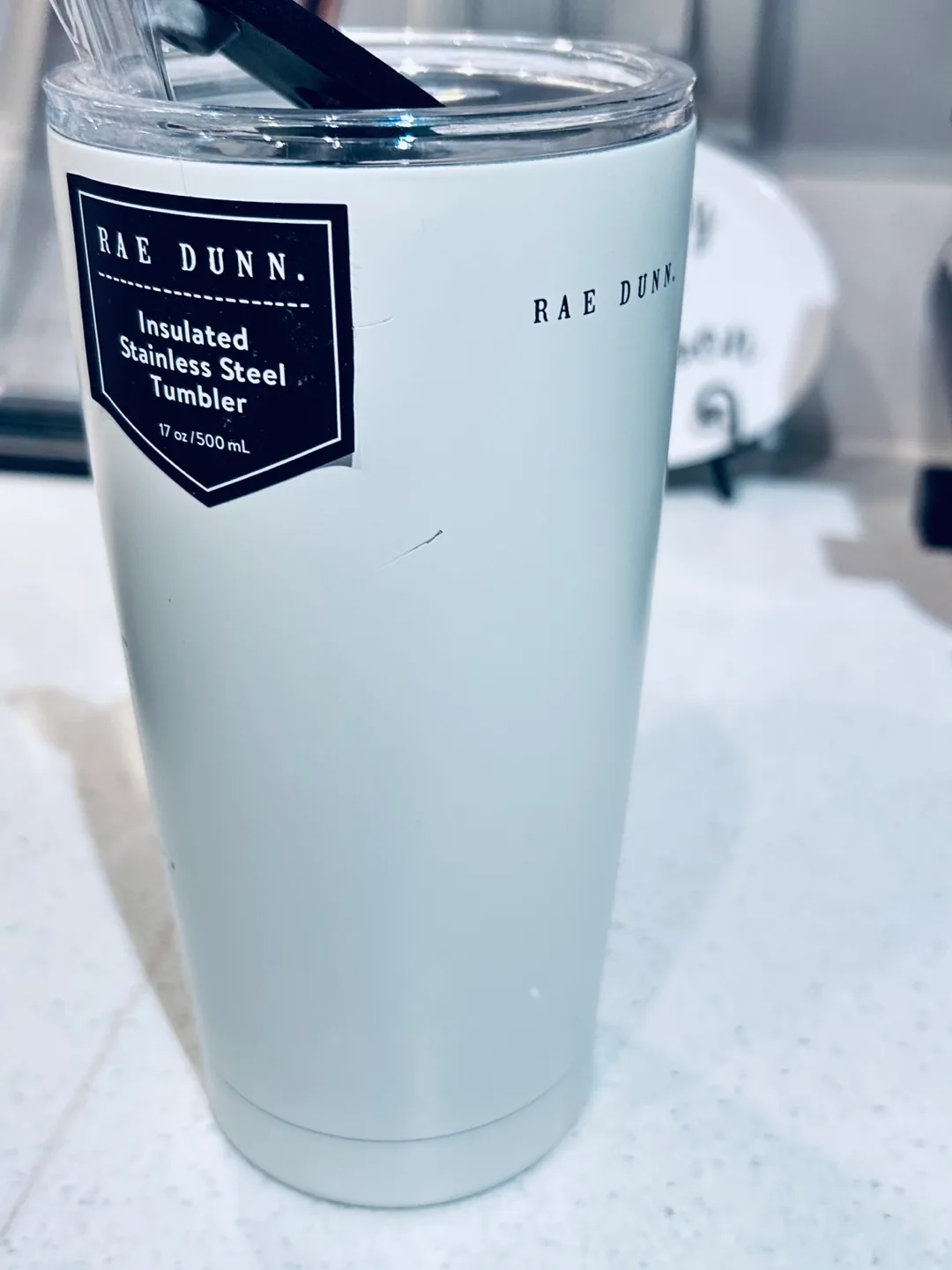 🍓BRAND NEW! RAE DUNN 17 oz Tumbler w/ straw Stainless Steel image indicator(3)