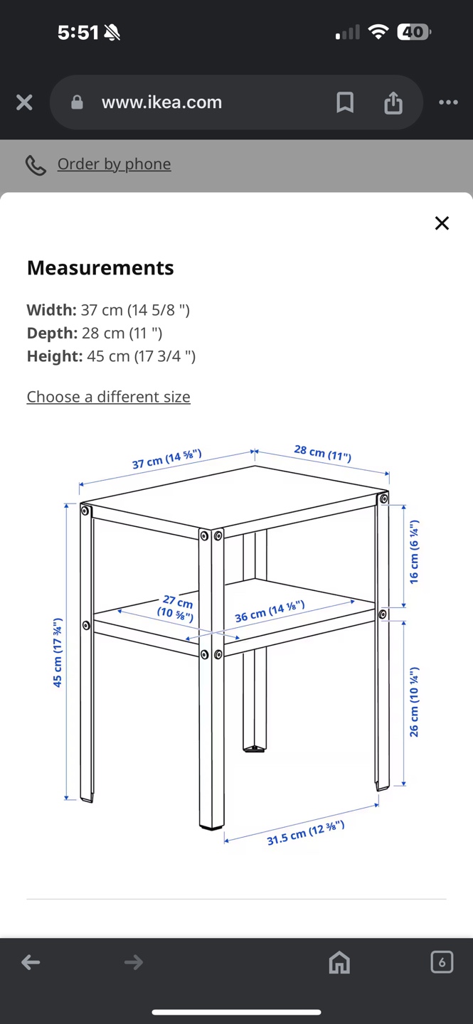 IKEA Black Metal Side Table - photo 2