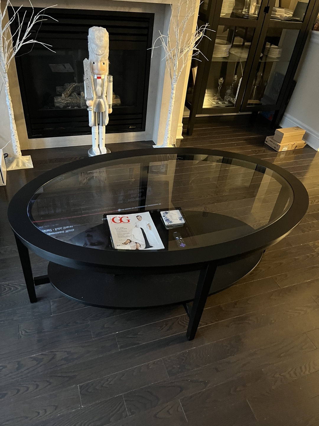 Oval Glass Top Coffee Table