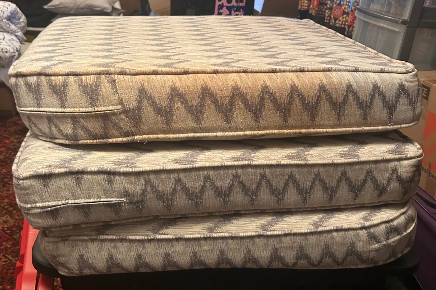 Vintage Sofa and Chairs - Reupholstered in Chevron Pattern image indicator(2)