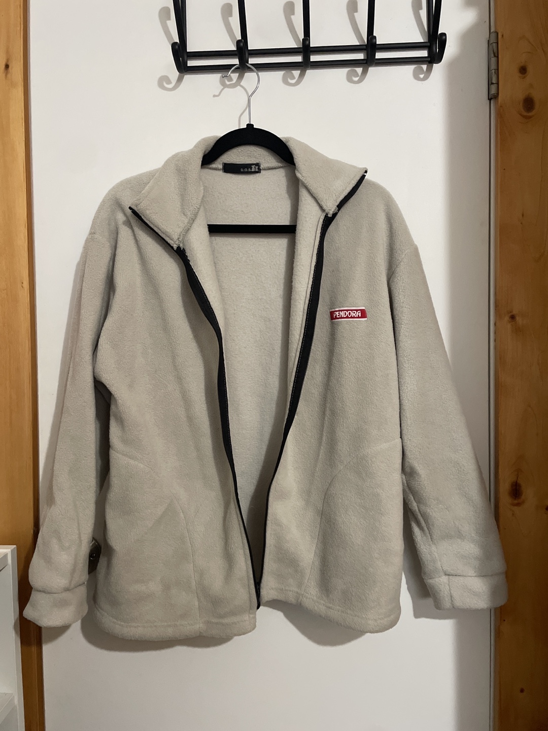 Vintage Dark Cream Coloured Fleece Jacket