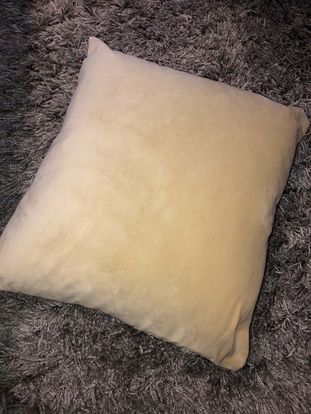 Rodeo House Square Velvet Cushion - Pale Yellow