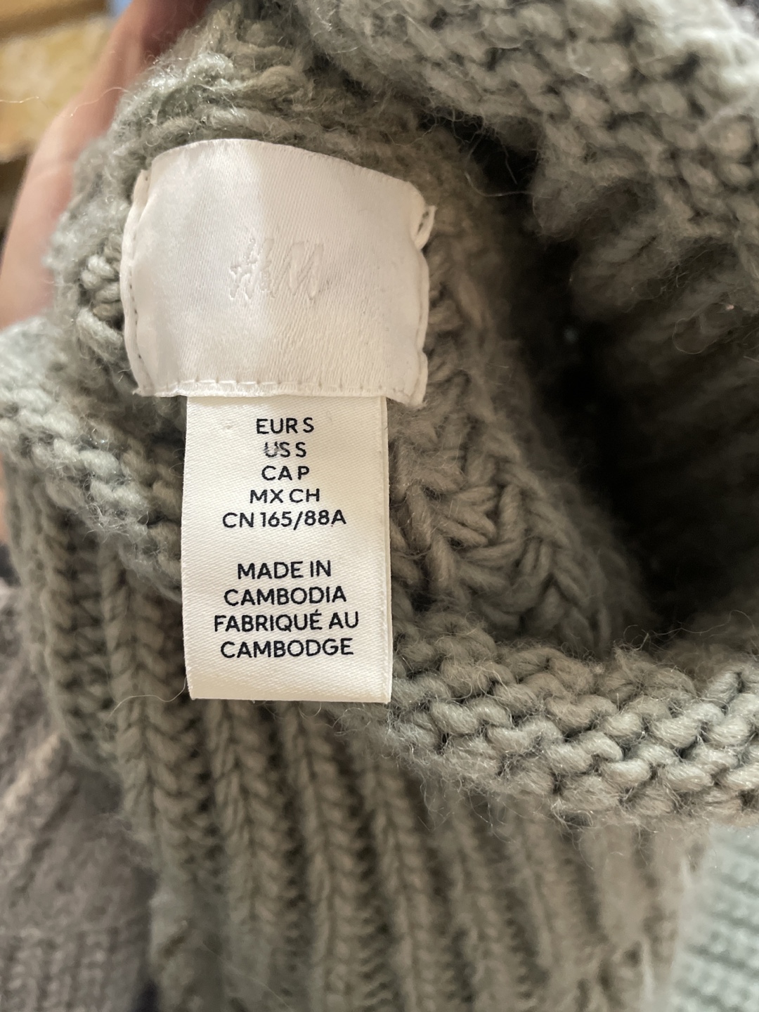H&M Sage Green Mock Neck Cropped Knit Sweater - photo 3